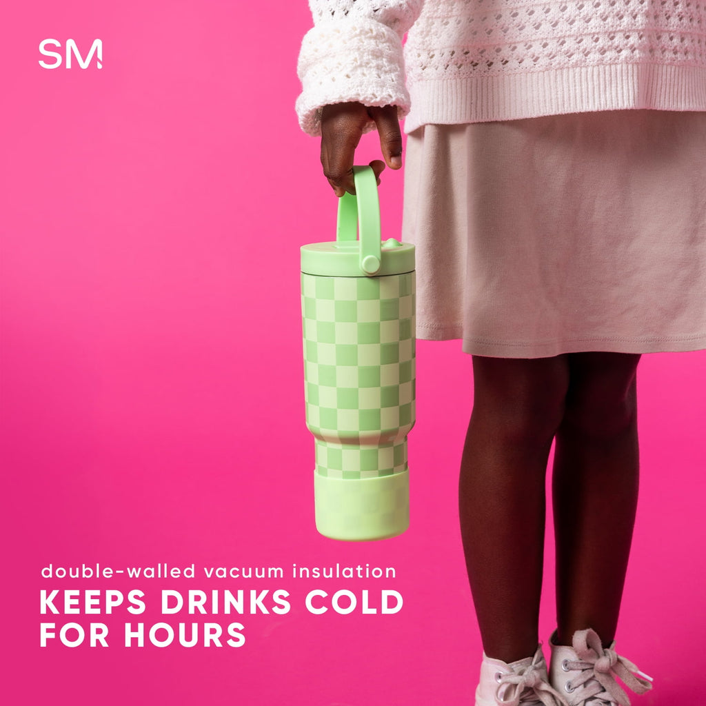 Simple Modern 24 fl oz Insulated Stainless Steel Trek Pivot Tumbler with Straw Lid and Top Handle|Cotton Candy Tie Dye Edition-JDNP