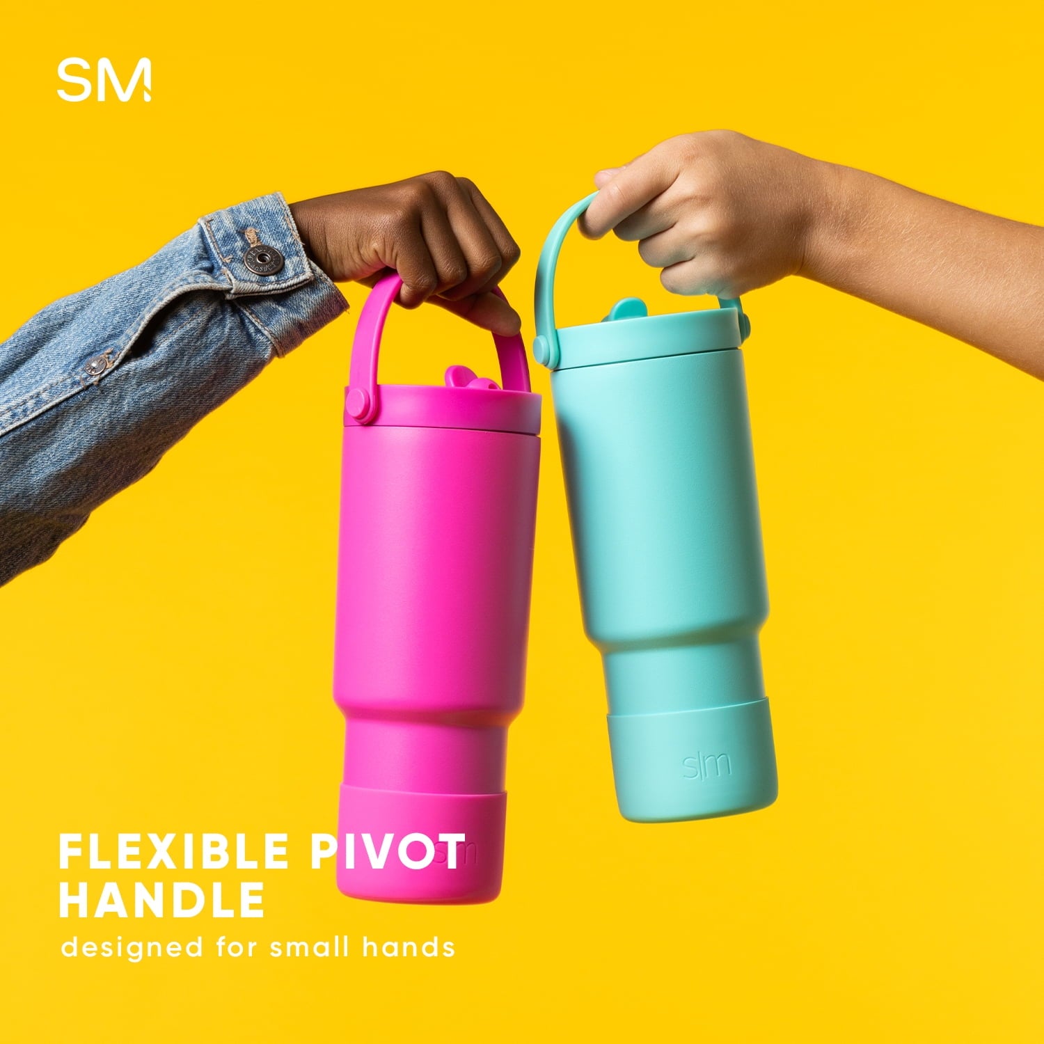 Simple Modern 24 fl oz Insulated Stainless Steel Trek Pivot Tumbler with Straw Lid and Top Handle|Cotton Candy Tie Dye Edition-JDNP