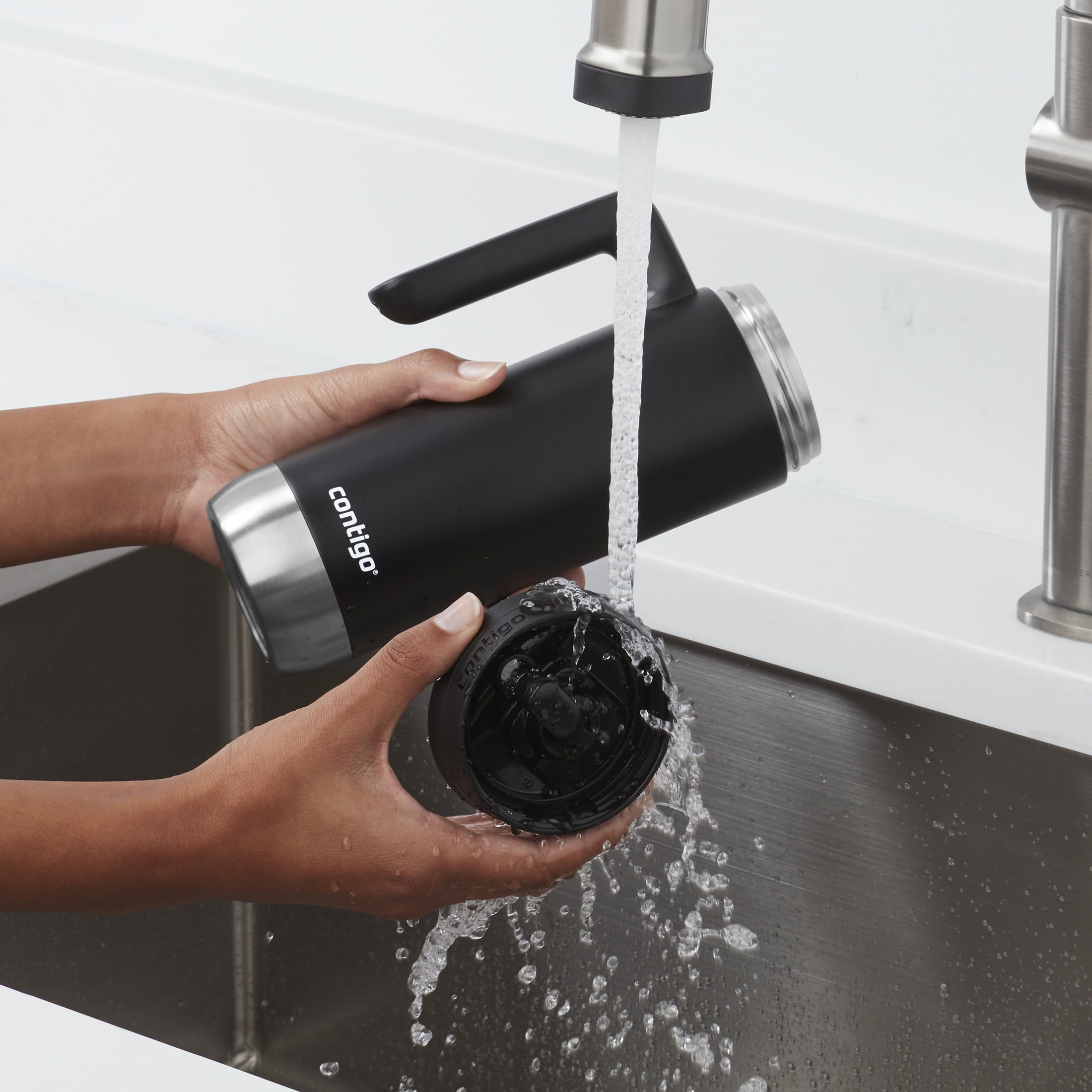 Contigo Huron 2.0 Stainless Steel Travel Mug with SNAPSEAL Lid and Handle in Black, 20 fl oz. Edition-0UFI