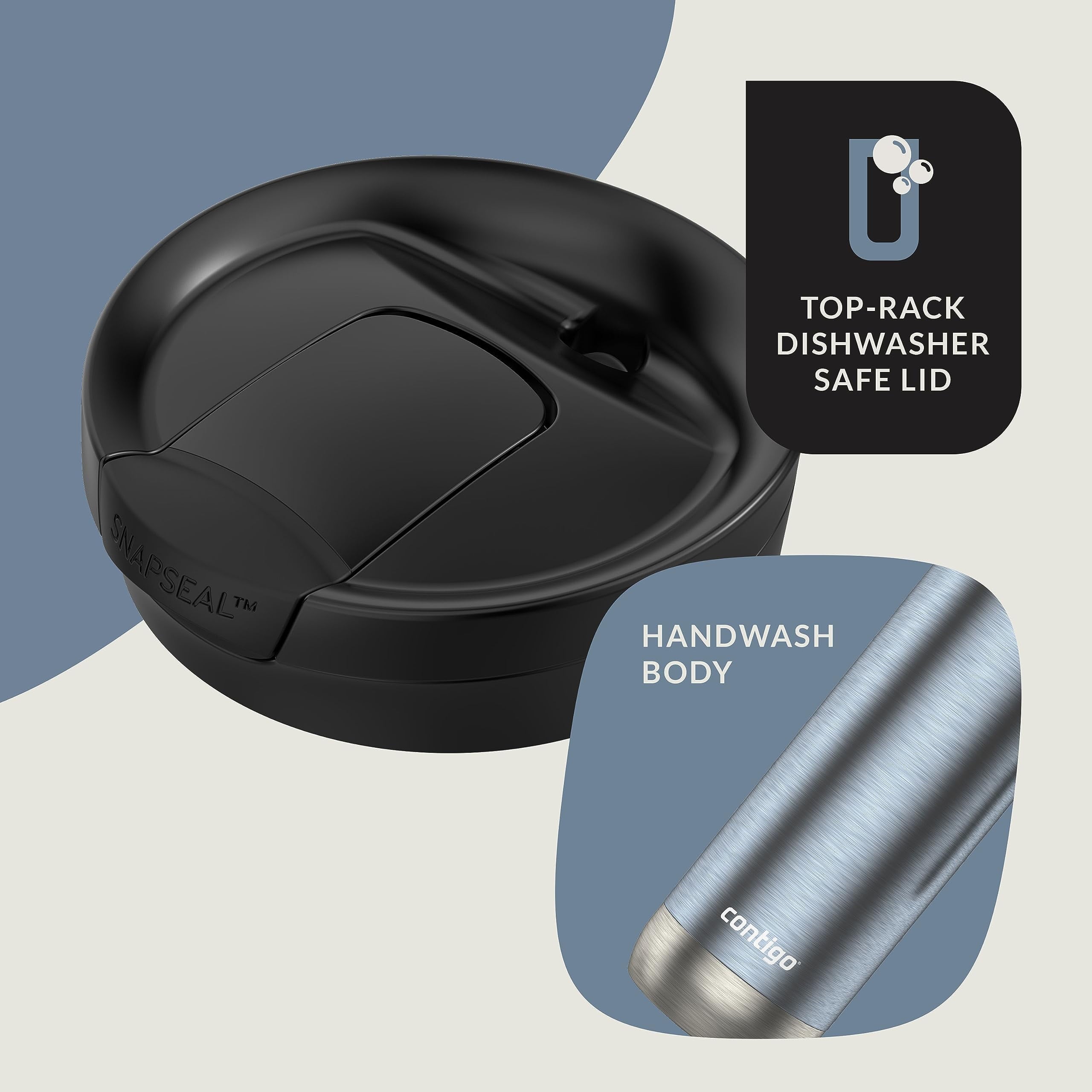 Contigo 20 oz. Superior 2.0 SnapSeal Stainless Steel Travel Mug - Dark Ice Edition-PVR5