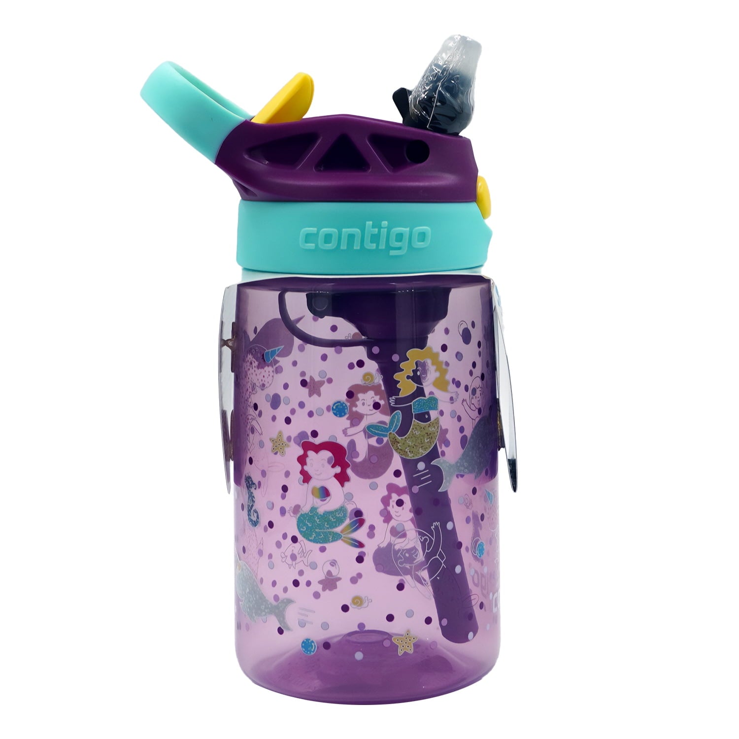 Contigo Kids Water Bottle with Redesigned AUTOSPOUT Straw, 14 oz, Grape Forest Haven Edition-W89R