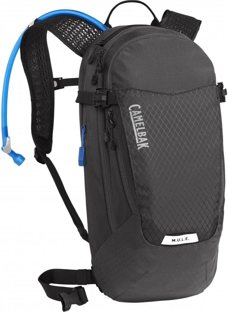 CamelBak Women's M.U.L.E. 12 Mountain Biking Hydration Pack - Easy Refilling Hydration Backpack - Magnetic Tube Trap 100oz, Charcoal/Black Edition-9WY5