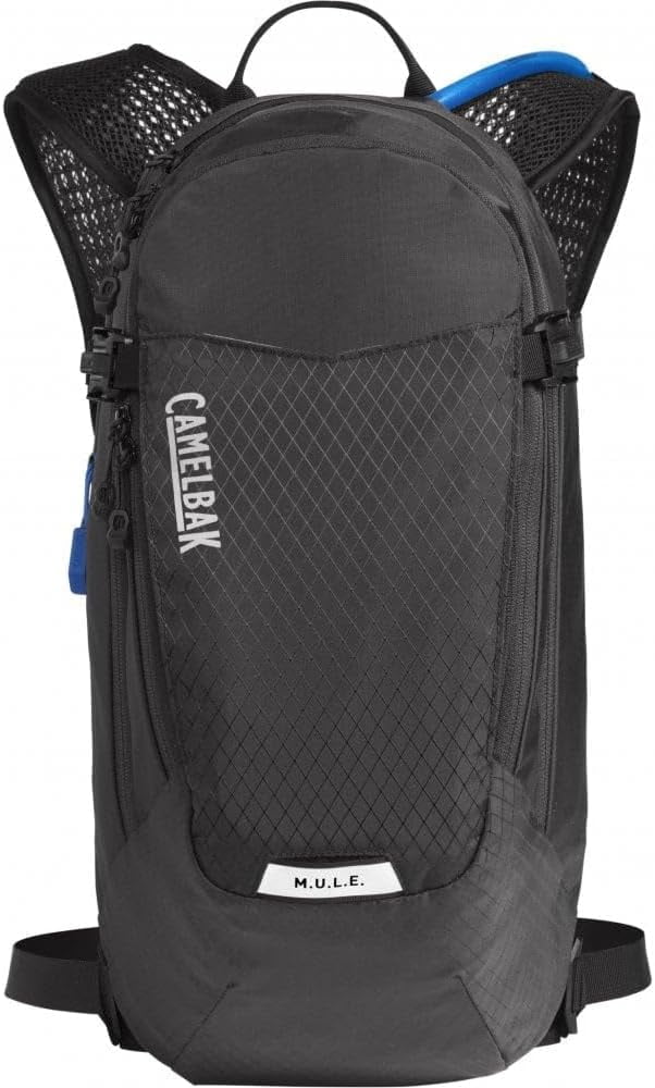 CamelBak Women's M.U.L.E. 12 Mountain Biking Hydration Pack - Easy Refilling Hydration Backpack - Magnetic Tube Trap 100oz, Charcoal/Black Edition-9WY5