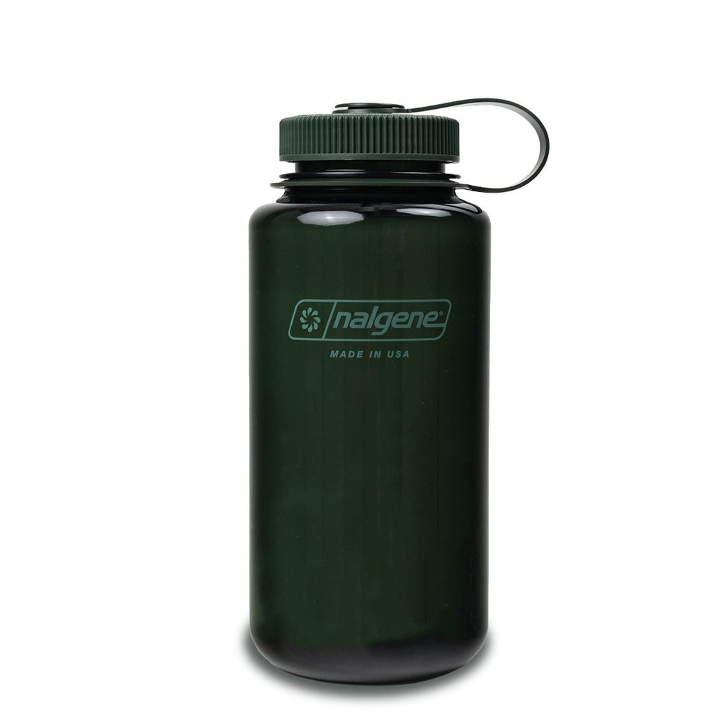 Nalgene Monochrome BPA-Free Recycled Reusable Water Bottle for Backpacking, Hiking, Gym - 32 oz Shatterproof Jade Edition-0IYK