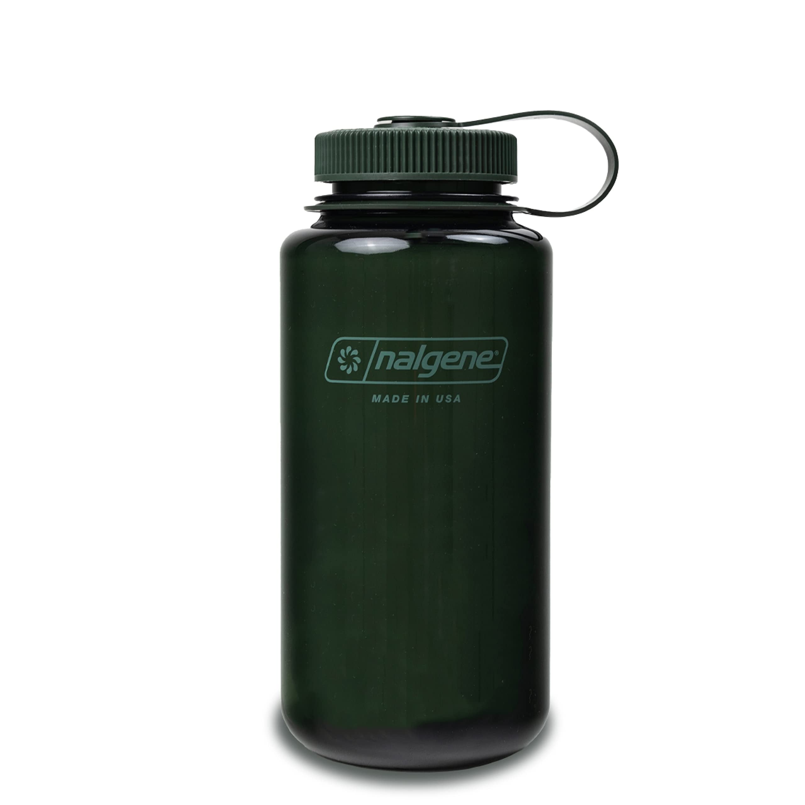 Nalgene Monochrome BPA-Free Recycled Reusable Water Bottle for Backpacking, Hiking, Gym - 32 oz Shatterproof Jade Edition-0IYK