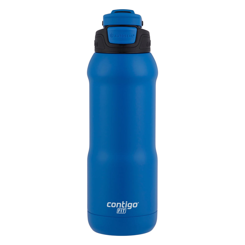 Contigo Fit Stainless Steel AUTOSPOUT Water Bottle with Straw, Blue Amp, 32 fl oz. Edition-DMJ9