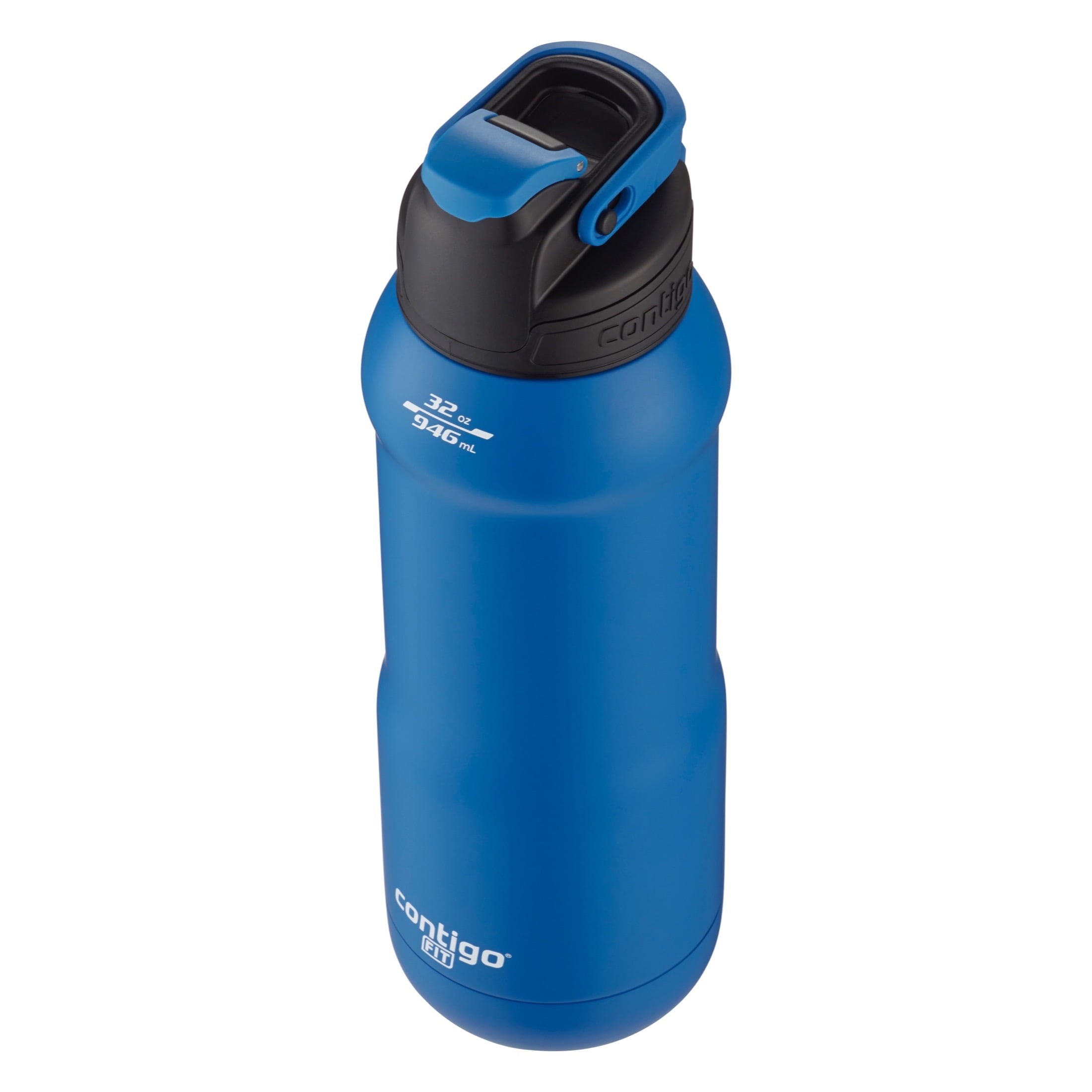 Contigo Fit Stainless Steel AUTOSPOUT Water Bottle with Straw, Blue Amp, 32 fl oz. Edition-DMJ9