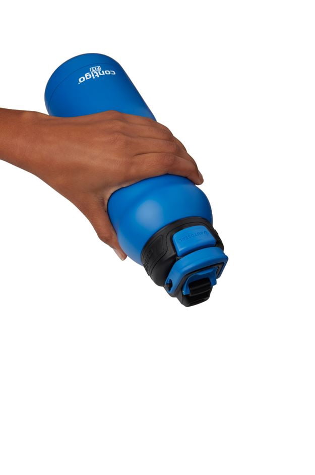 Contigo Fit Stainless Steel AUTOSPOUT Water Bottle with Straw, Blue Amp, 32 fl oz. Edition-DMJ9