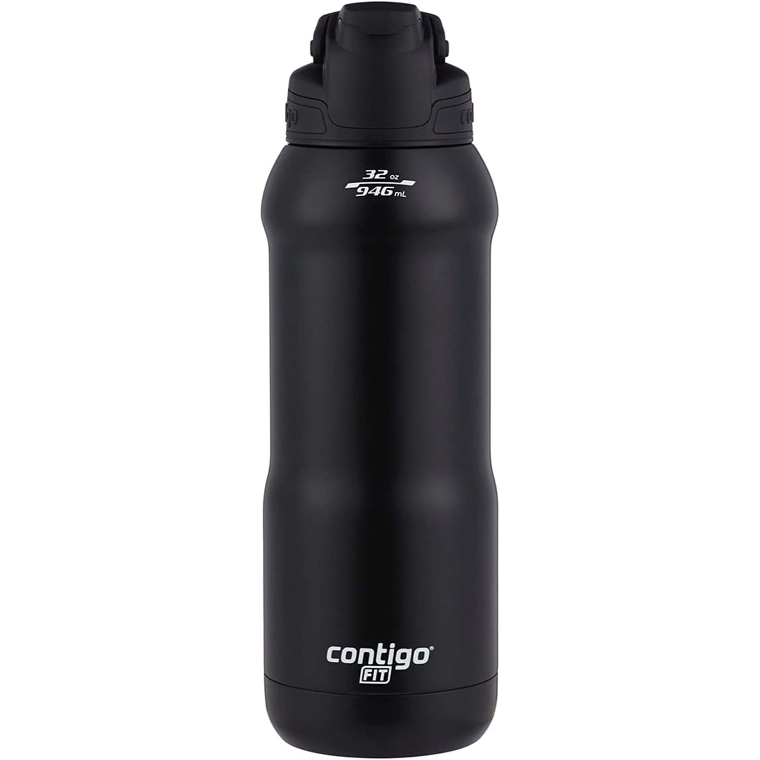 Contigo Fit Stainless Steel AUTOSPOUT Water Bottle with Straw, Blue Amp, 32 fl oz. Edition-DMJ9