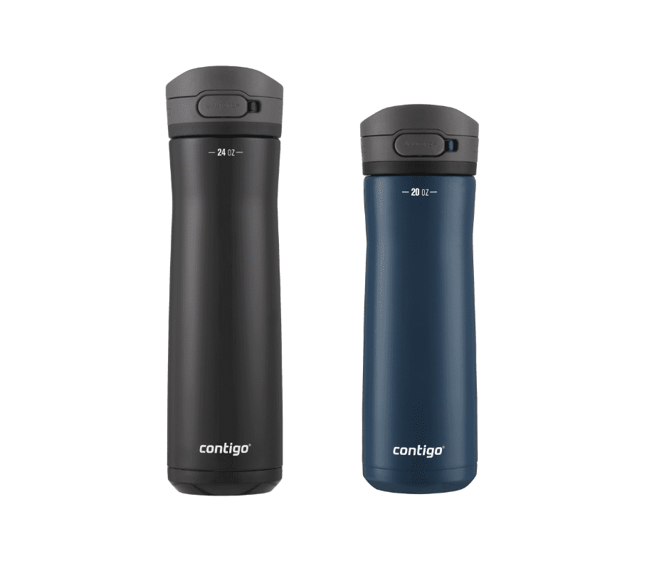 Contigo Jackson Chill Bundle 2 Water Bottles Black 24oz and Blueberry 20oz with Autopop Lid Edition-Y2WR