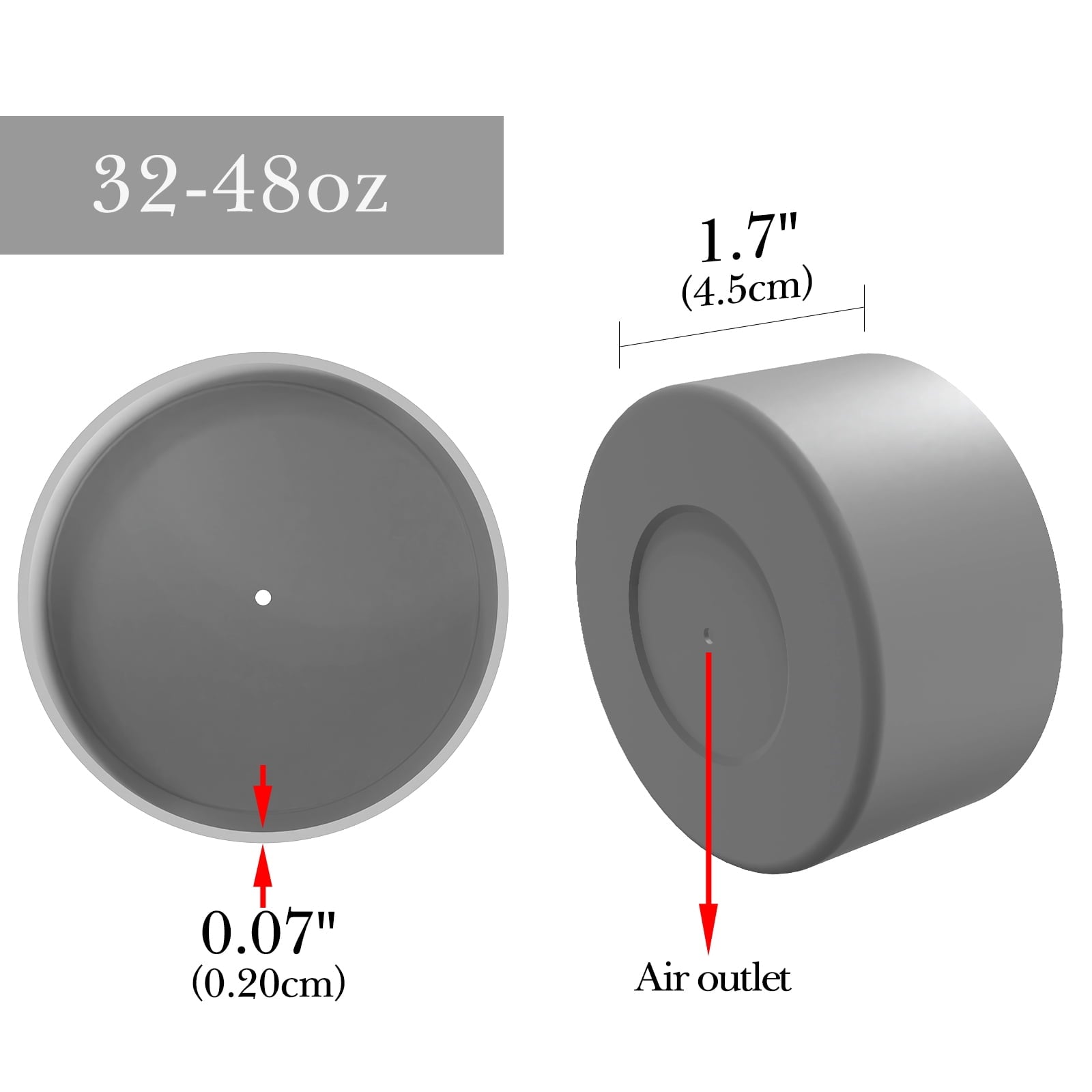 Linkidea 2 Pack Water Bottle Boot Compatible with Nalgene Sustain Wide Mouth 32oz/48oz, Narrow Mouth 32oz, Silicone Anti-Slip Bottle Bottom Bumper Protector (Grey) Edition-V17S