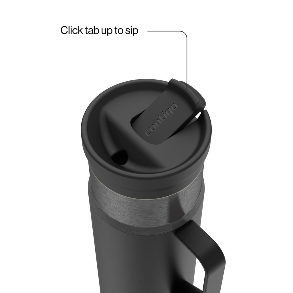 Contigo SnapSeal Leakproof Stainless Steel Reusable Water Bottle Tumbler with Side Handle, Dark Blue/Bronze, 20 oz Edition-GPFZ