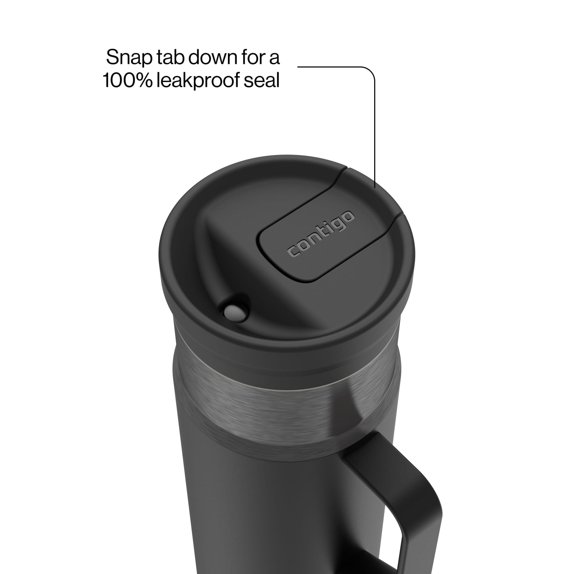 Contigo SnapSeal Leakproof Stainless Steel Reusable Water Bottle Tumbler with Side Handle, Dark Blue/Bronze, 20 oz Edition-GPFZ