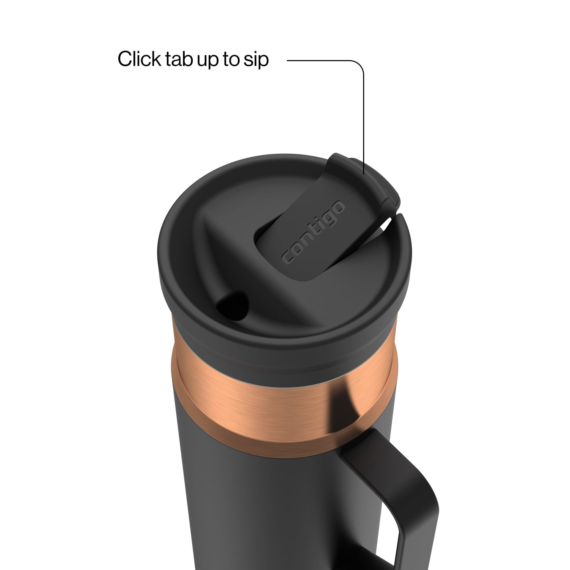 Contigo SnapSeal Leakproof Stainless Steel Reusable Water Bottle Tumbler with Side Handle, Dark Blue/Bronze, 20 oz Edition-GPFZ