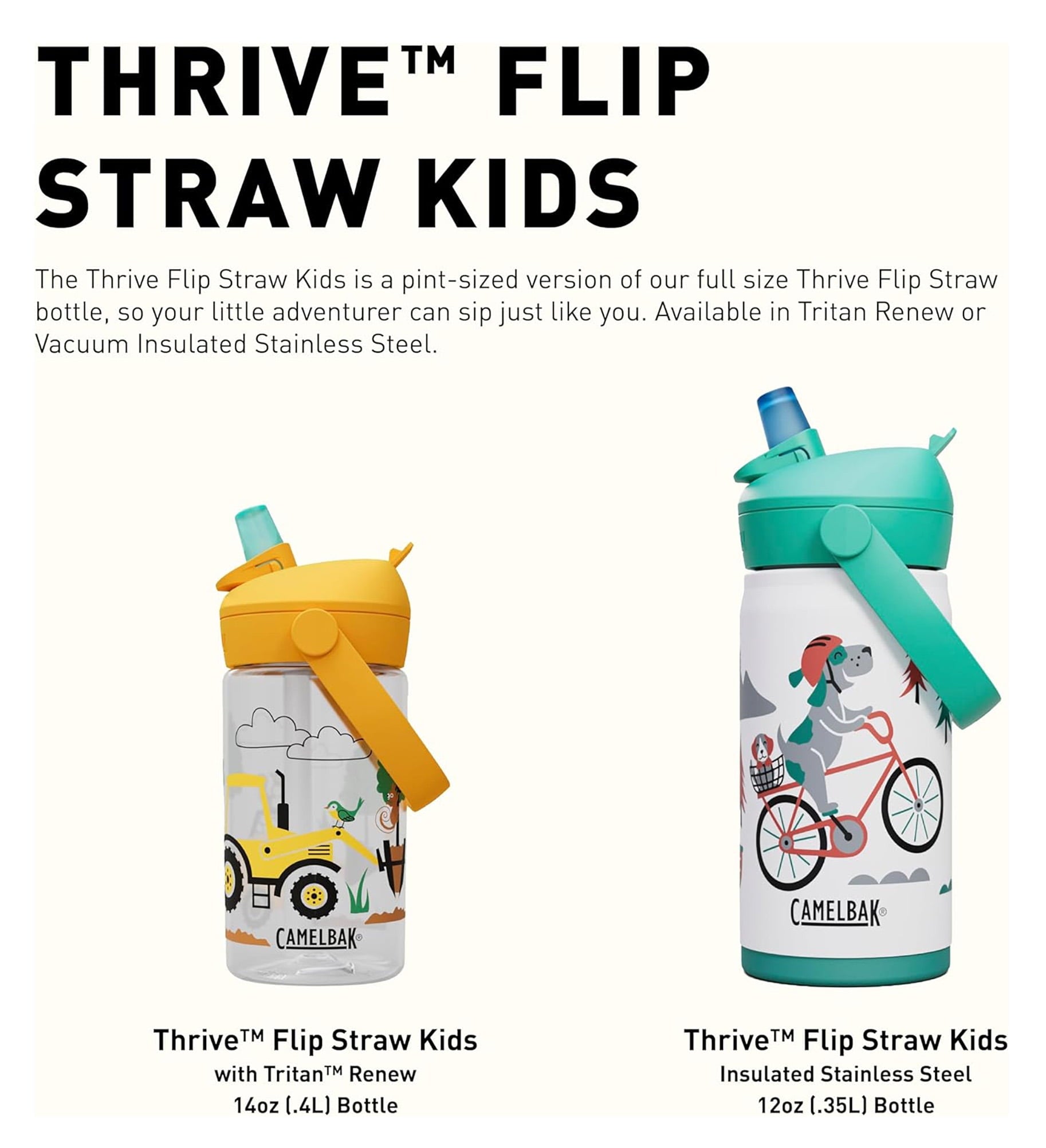 Camelbak Thrive™ Flip Straw Kids 14oz Bottle, Friendly Forest Edition-RF5Z