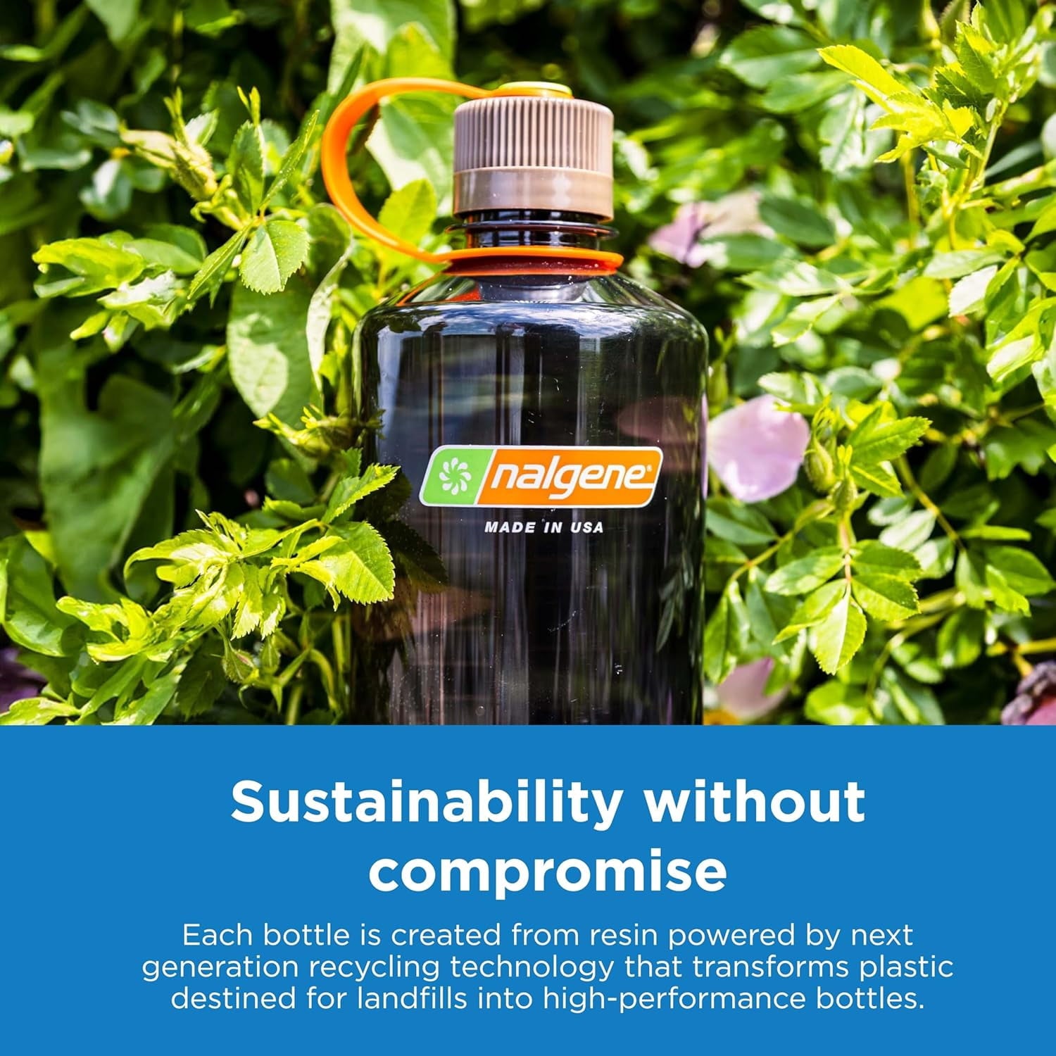 Nalgene Sustain Tritan BPA-Free Water Bottle Made with Material Derived from 50% Plastic Waste, 32 OZ, Narrow Mouth, Pear Edition-VG3H