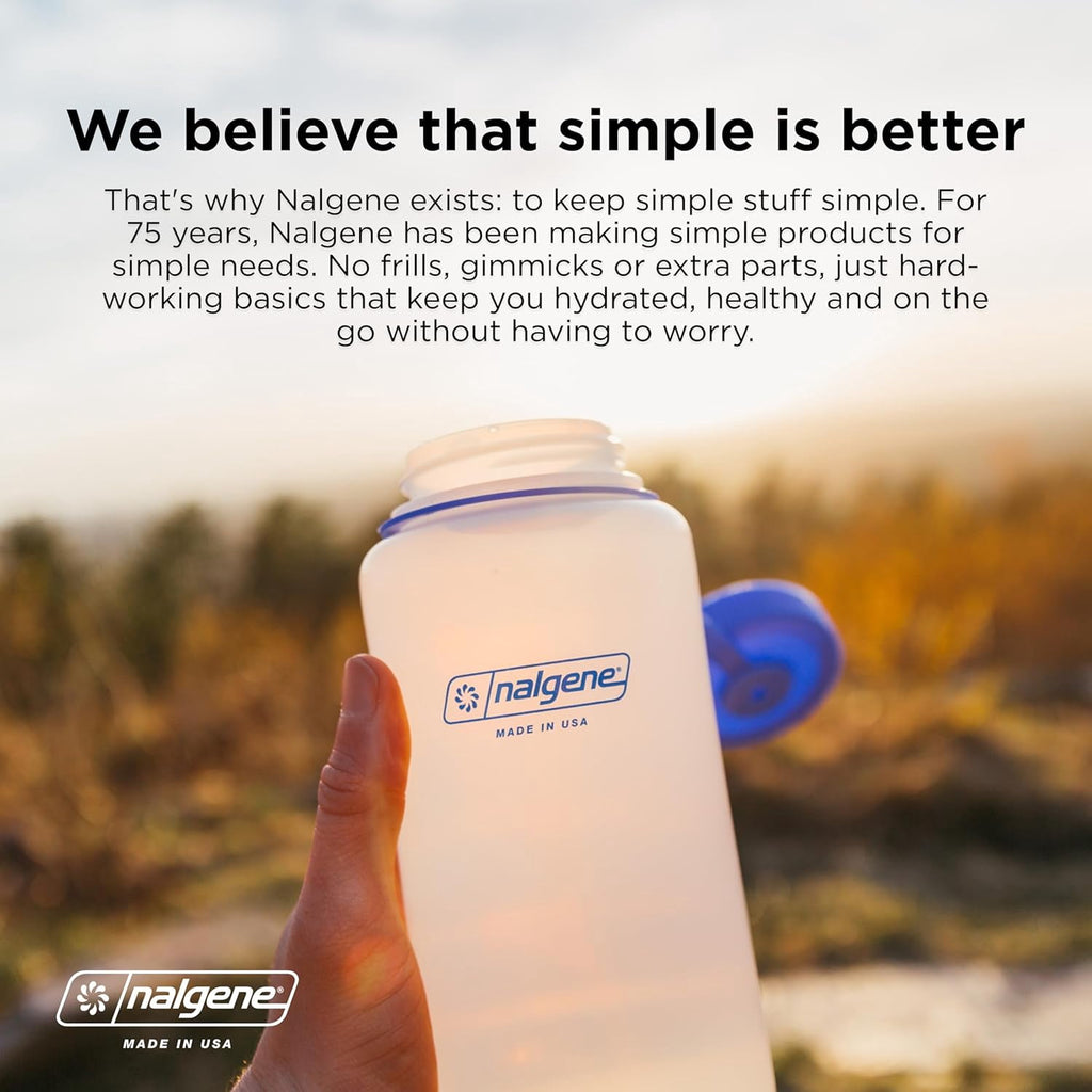 Nalgene Sustain Tritan BPA-Free Water Bottle Made with Material Derived from 50% Plastic Waste, 32 OZ, Narrow Mouth, Pear Edition-VG3H