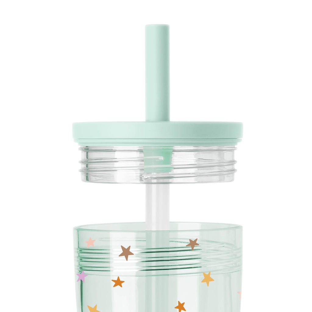 Simple Modern 12 fl oz Tritan Plastic Junior Tumbler with Silicone Straw Lid for Toddlers | Stars Edition-DFAW