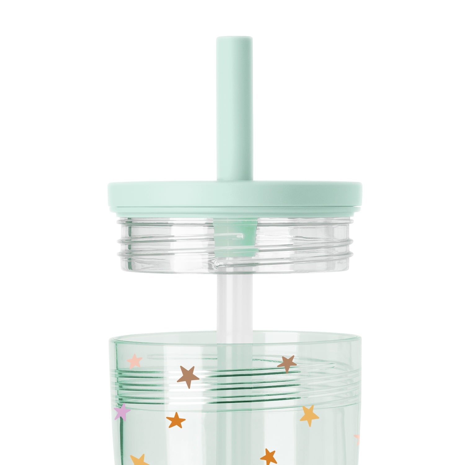 Simple Modern 12 fl oz Tritan Plastic Junior Tumbler with Silicone Straw Lid for Toddlers | Stars Edition-DFAW