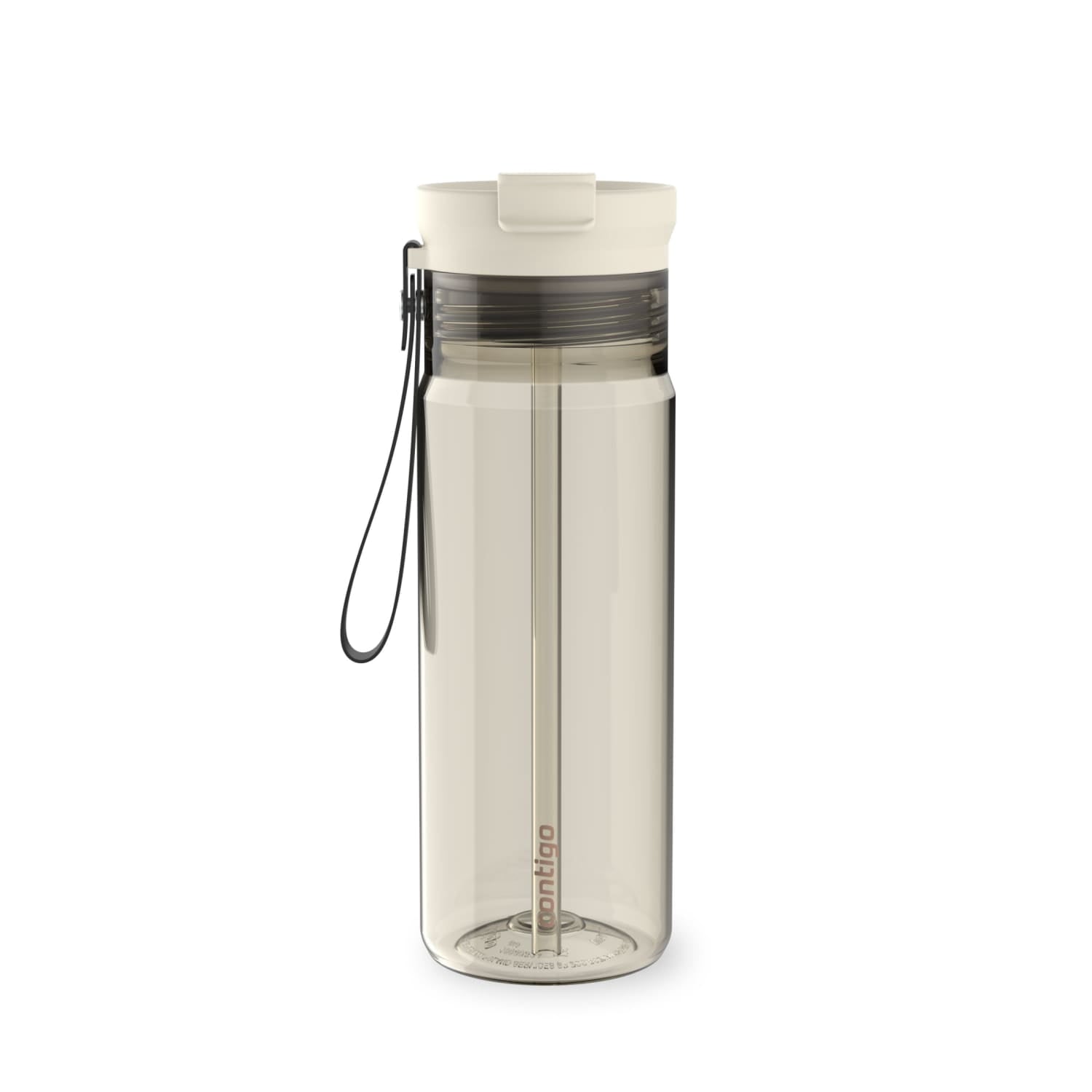 Contigo DualSip Leakproof Plastic Reusable Water Bottle with Carrying Strap, Black/Clear, 24 oz Edition-V5CW