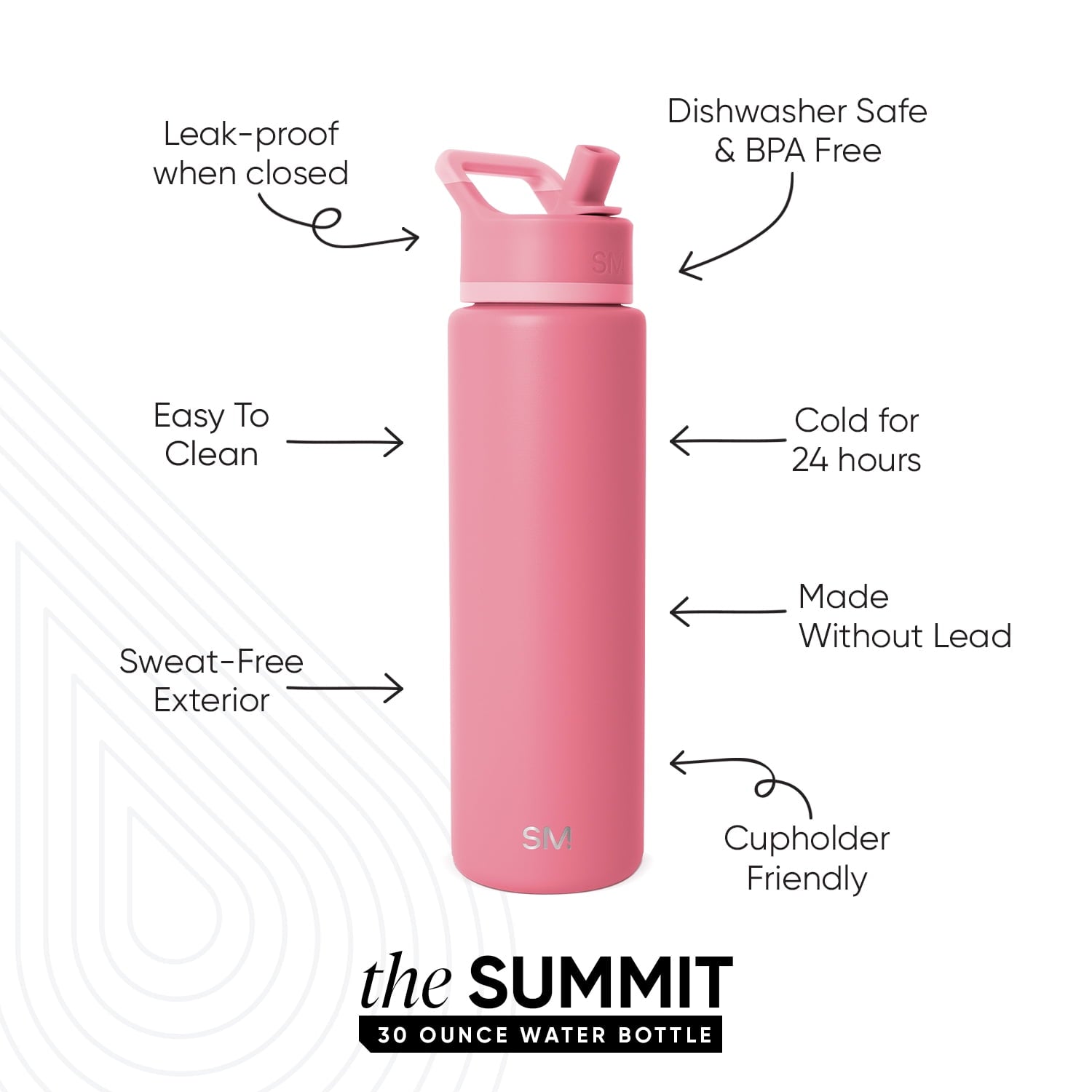 Simple Modern 30 fl oz Insulated Stainless Steel Summit Wide Mouth Water Bottle with Straw Lid | Slumberland Edition-83DY