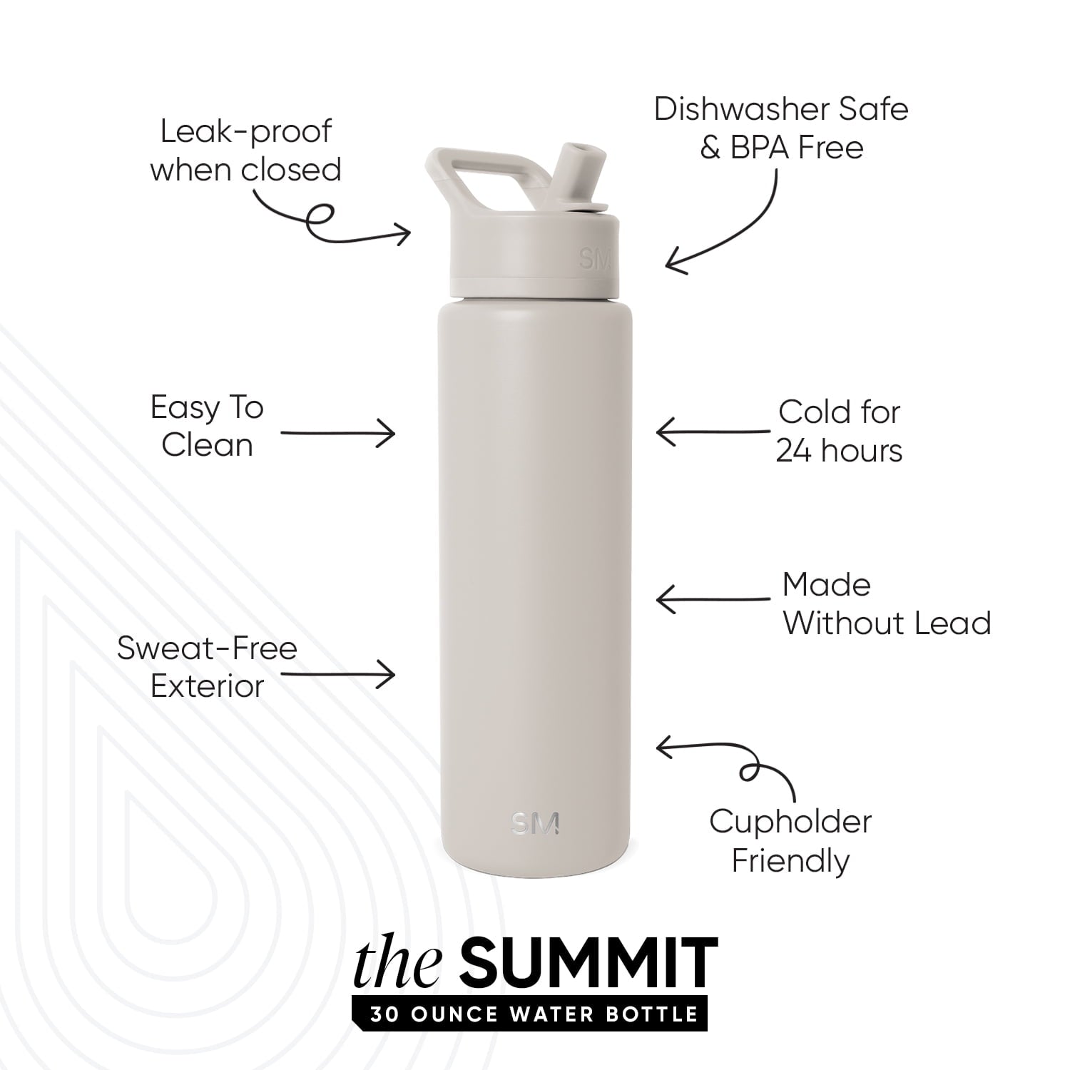 Simple Modern 30 fl oz Insulated Stainless Steel Summit Wide Mouth Water Bottle with Straw Lid | Slumberland Edition-83DY