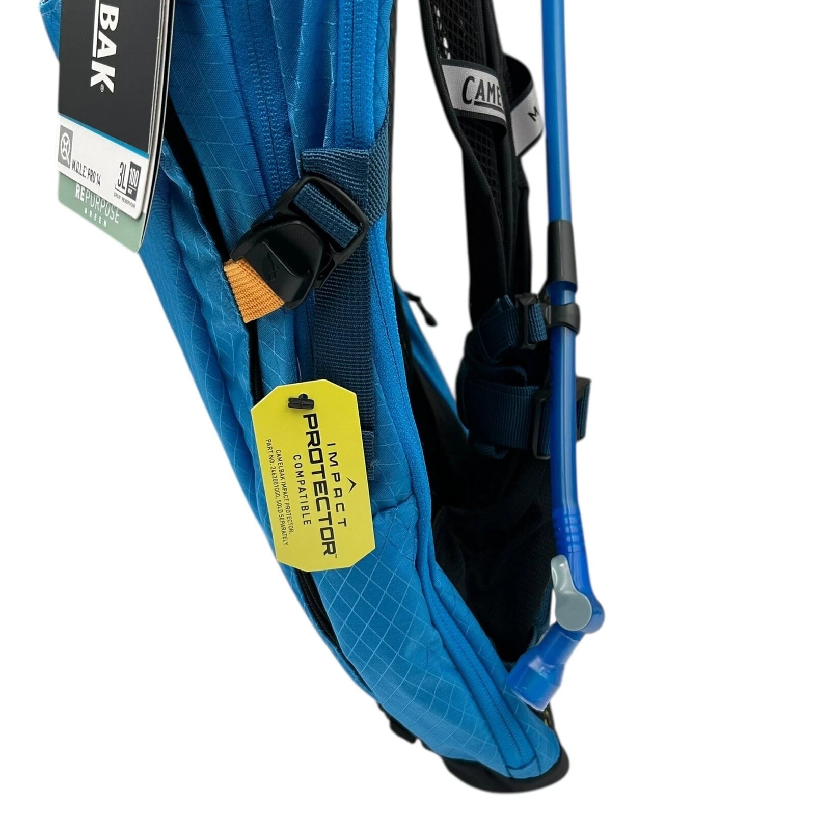 CAMELBAK M.U.L.E Pro 14L Bike Hydration Backpack 100 oz, Ibiza Blue/Orange Edition-M7M7