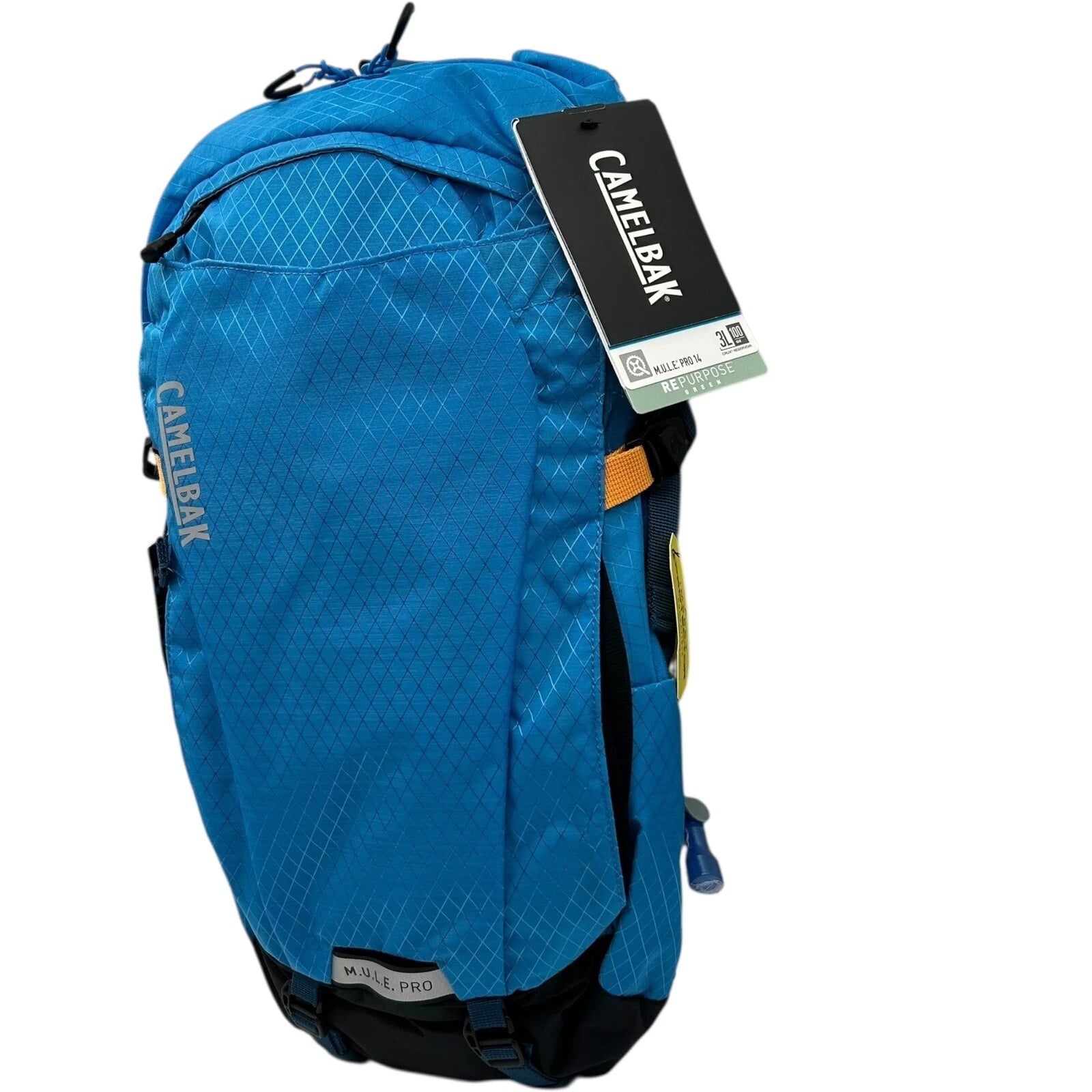 CAMELBAK M.U.L.E Pro 14L Bike Hydration Backpack 100 oz, Ibiza Blue/Orange Edition-M7M7