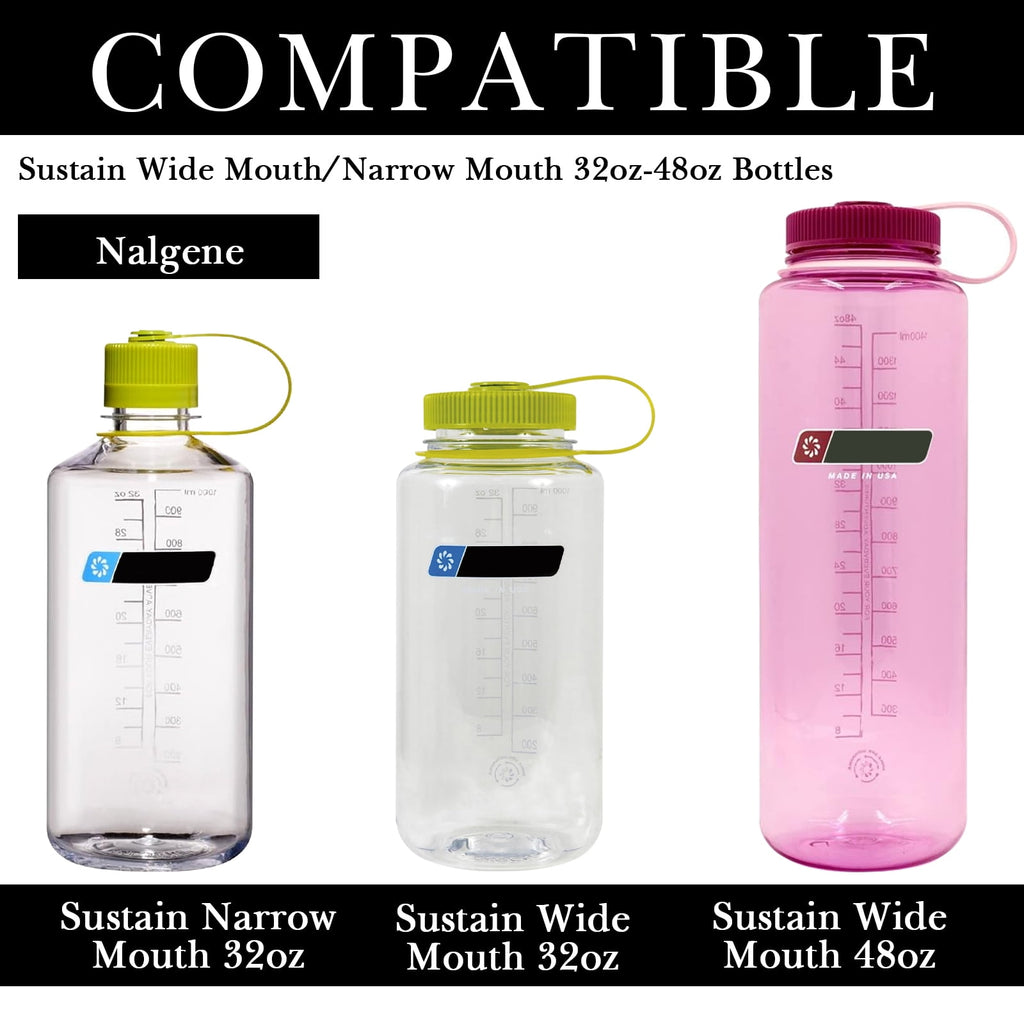 Linkidea 2 Pack Water Bottle Boot Compatible with Nalgene Sustain Wide Mouth 32oz/48oz, Narrow Mouth 32oz, Silicone Anti-Slip Bottle Bottom Bumper Protector (Clear White) Edition-1LGP