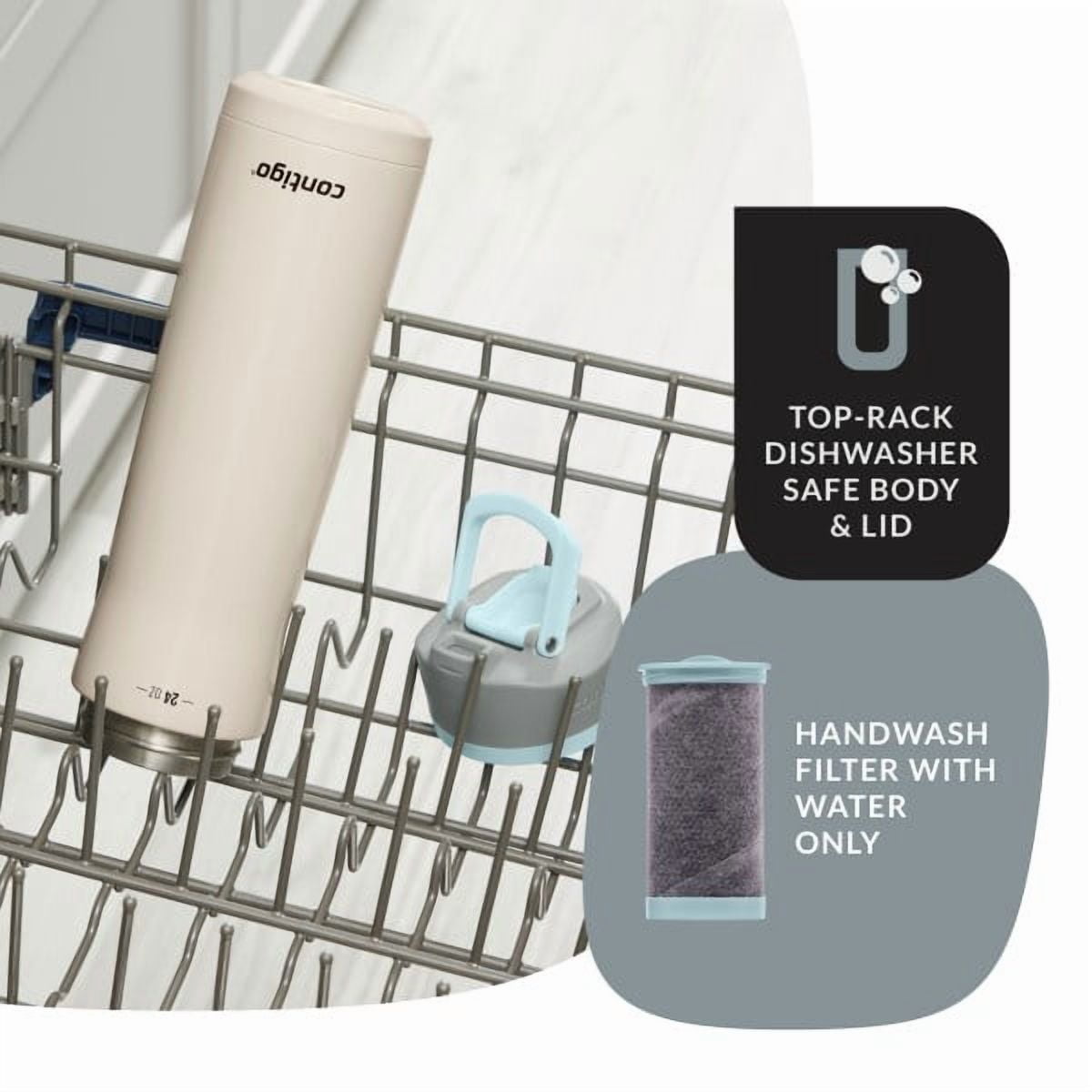 Contigo Clybourn Chill Stainless Steel FreeFlow Filter Water Bottle with AUTOSEAL, 24oz Salt Edition-ZT6U