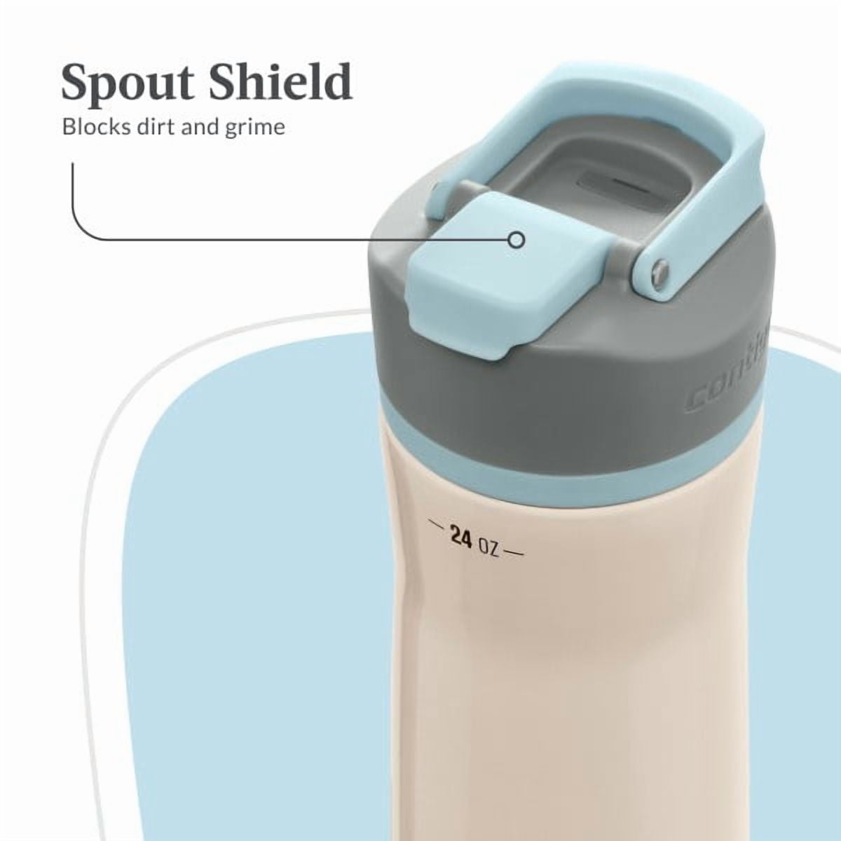 Contigo Clybourn Chill Stainless Steel FreeFlow Filter Water Bottle with AUTOSEAL, 24oz Salt Edition-ZT6U