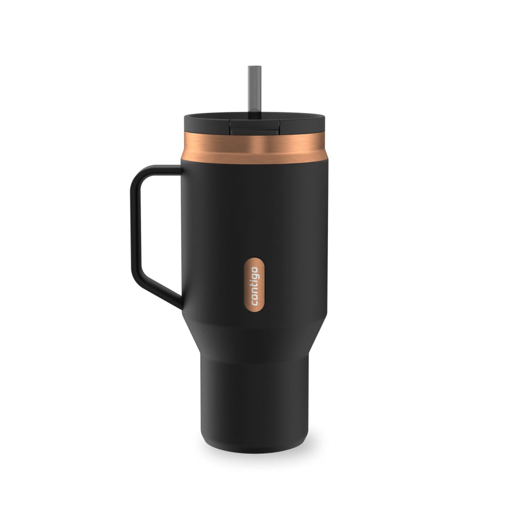 Contigo SnapSeal Leakproof Stainless Steel Reusable Water Bottle Tumbler with Side Handle, Black/Bronze, 30 oz Edition-YI8J