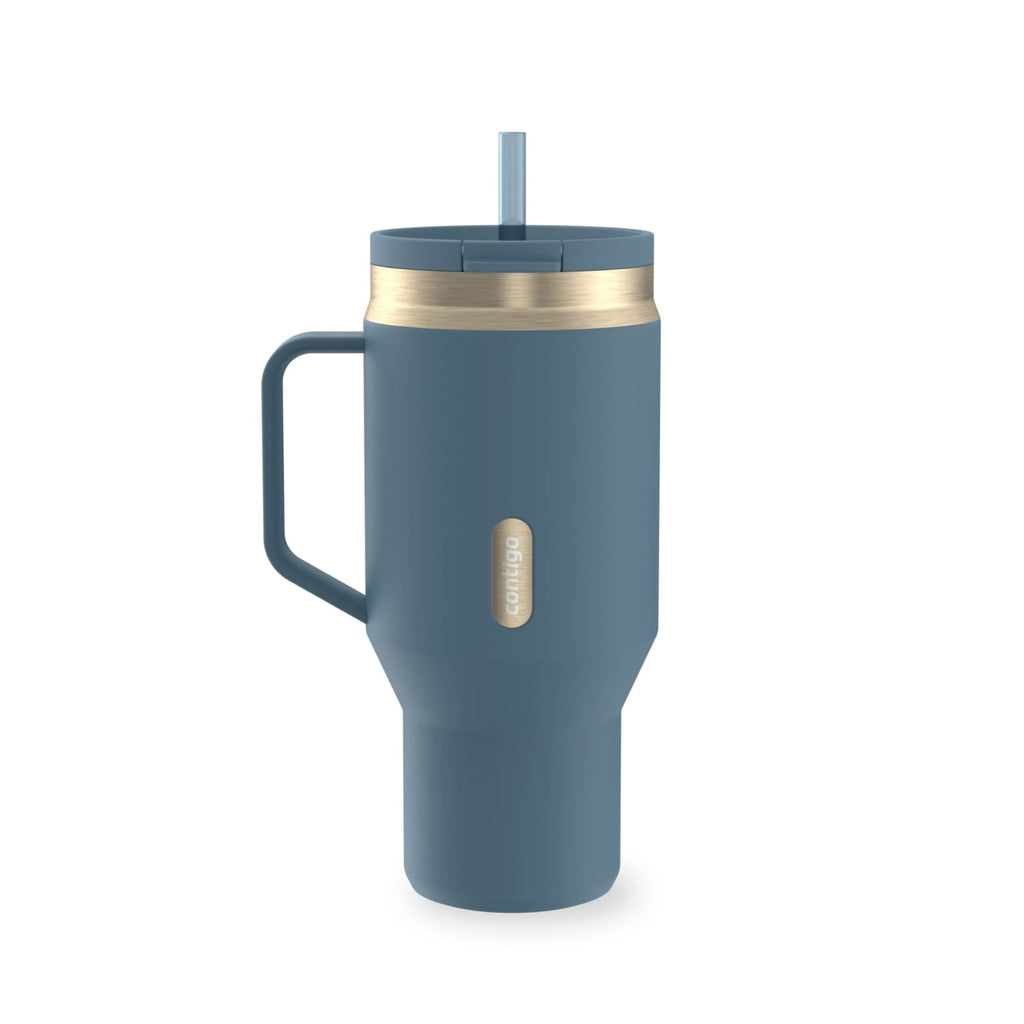 Contigo SnapSeal Leakproof Stainless Steel Reusable Water Bottle Tumbler with Side Handle, Black/Bronze, 30 oz Edition-YI8J