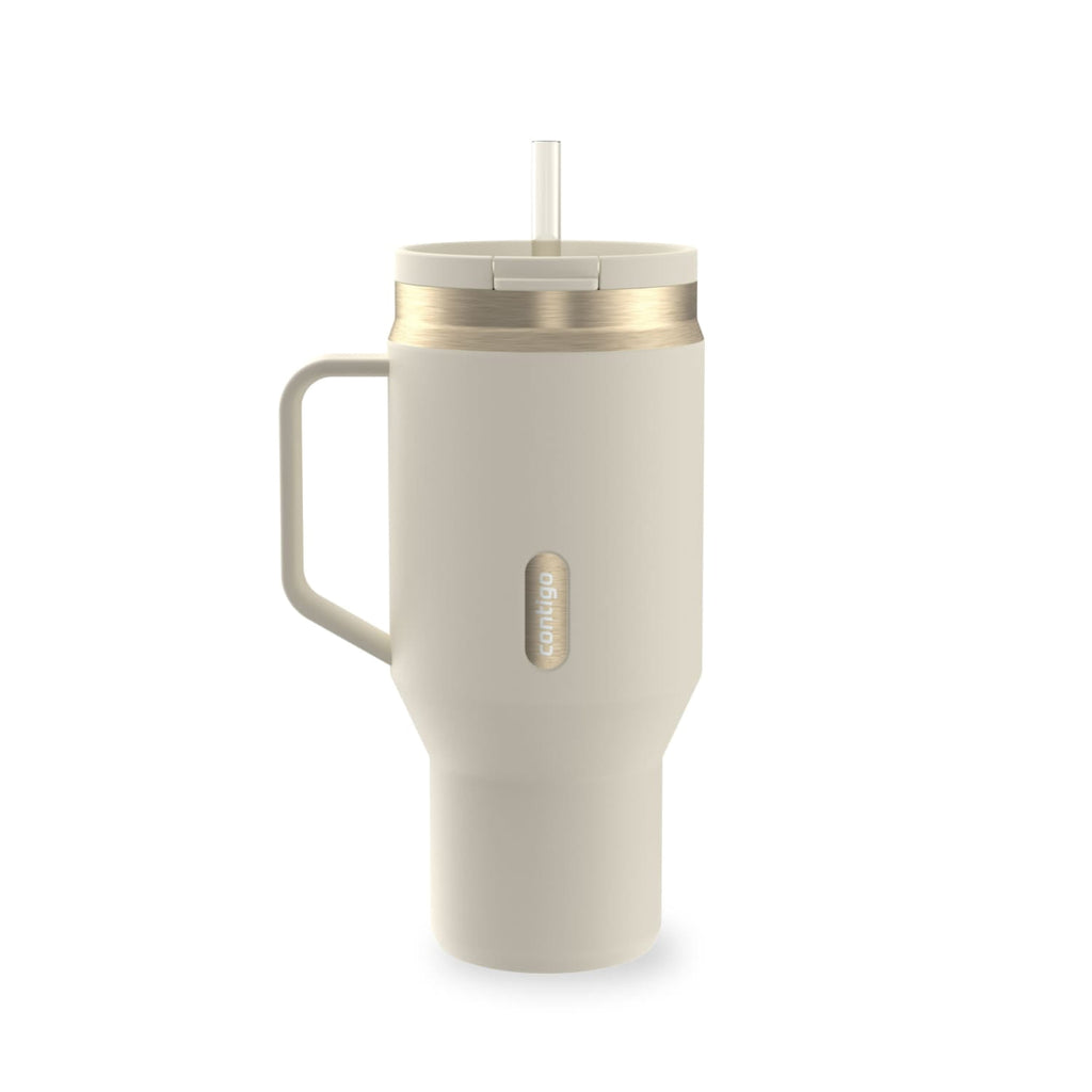 Contigo SnapSeal Leakproof Stainless Steel Reusable Water Bottle Tumbler with Side Handle, Black/Bronze, 30 oz Edition-YI8J
