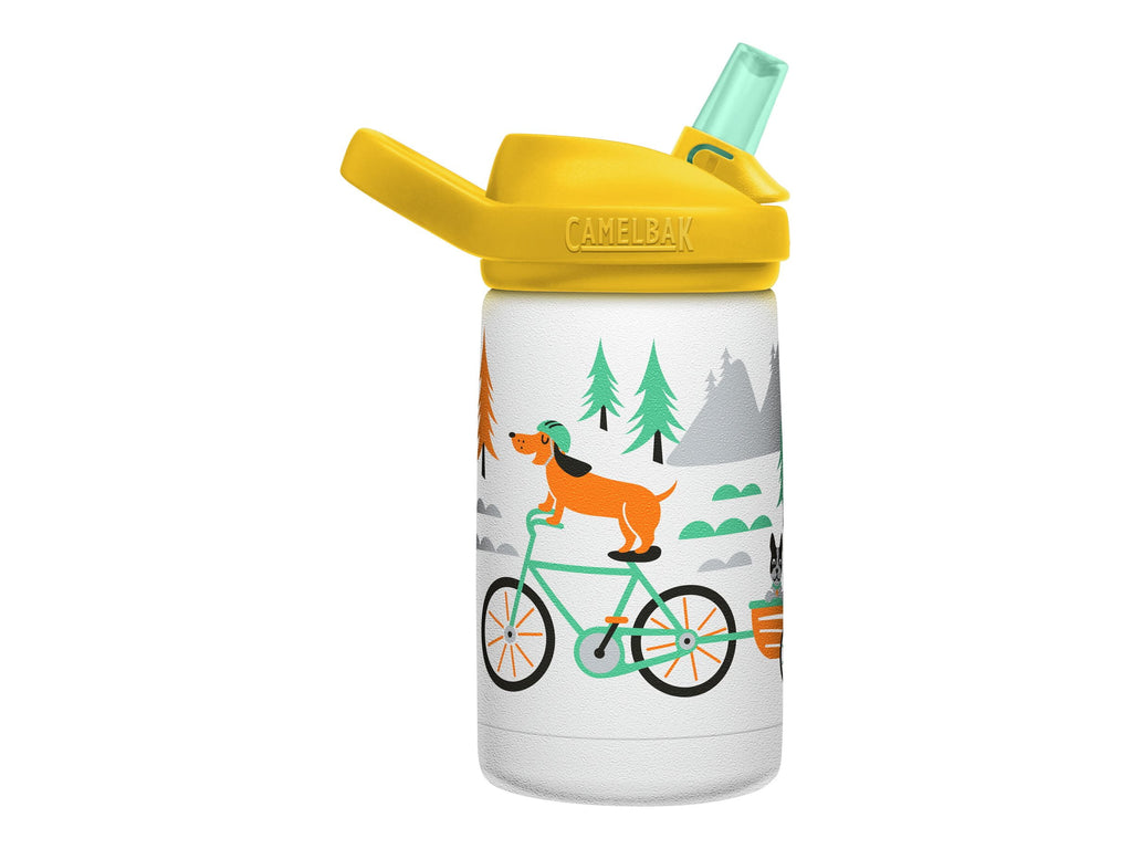 CamelBak Eddy+ Kids - Water bottle - Size 4.25 in x 2.91 in - Height 6.5 in - 12 fl.oz - biking dogs Edition-H6S8