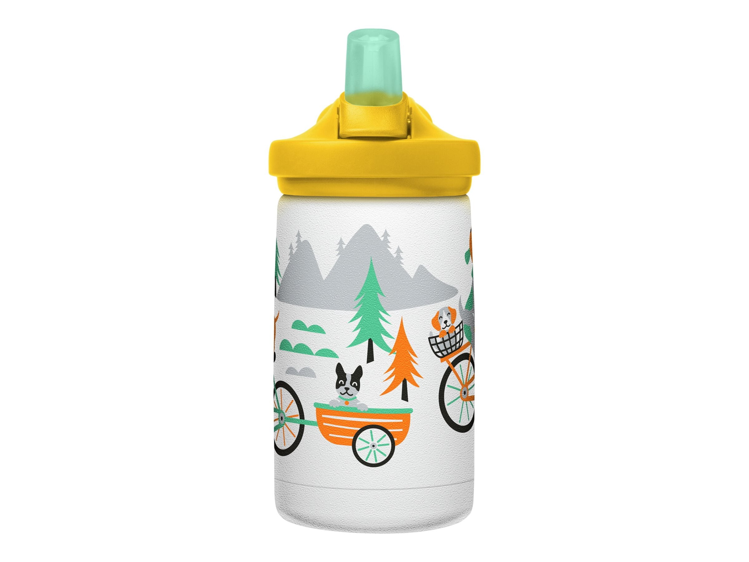 CamelBak Eddy+ Kids - Water bottle - Size 4.25 in x 2.91 in - Height 6.5 in - 12 fl.oz - biking dogs Edition-H6S8