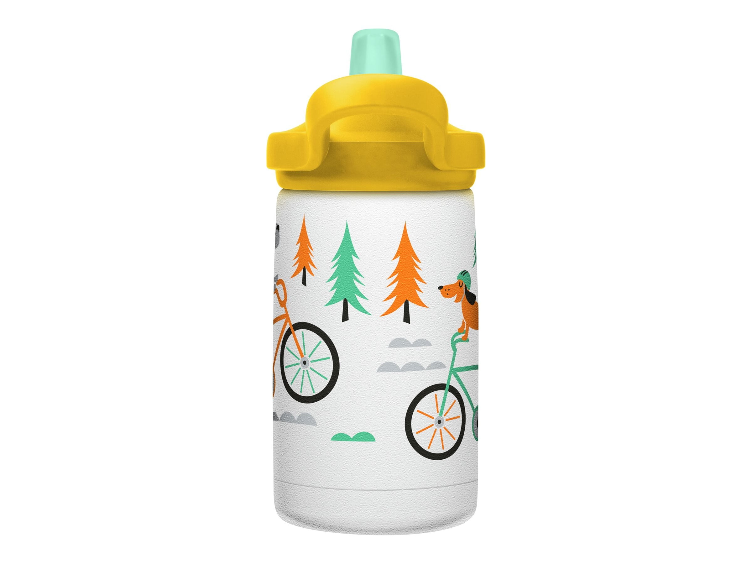 CamelBak Eddy+ Kids - Water bottle - Size 4.25 in x 2.91 in - Height 6.5 in - 12 fl.oz - biking dogs Edition-H6S8