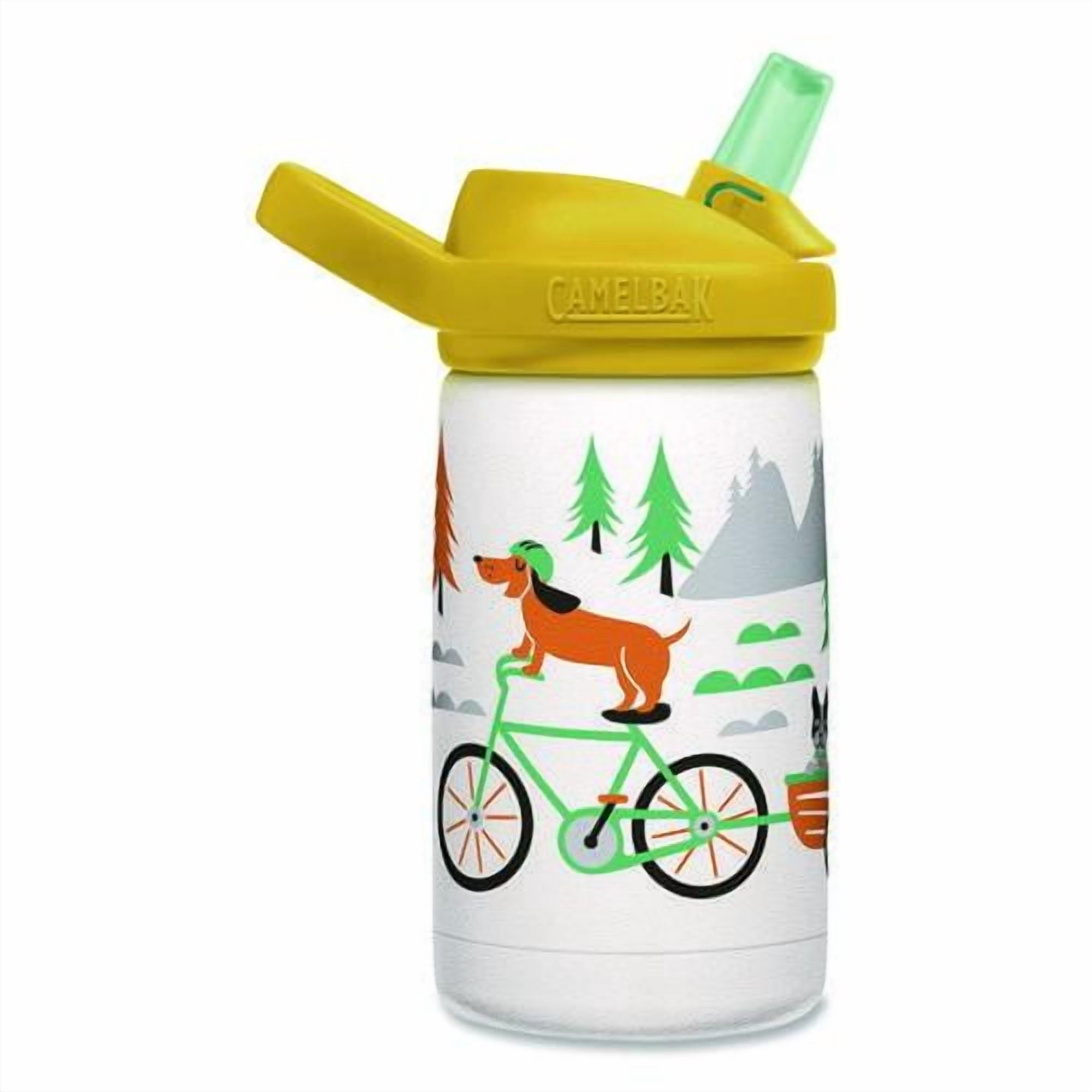 CamelBak Eddy+ Kids - Water bottle - Size 4.25 in x 2.91 in - Height 6.5 in - 12 fl.oz - biking dogs Edition-H6S8