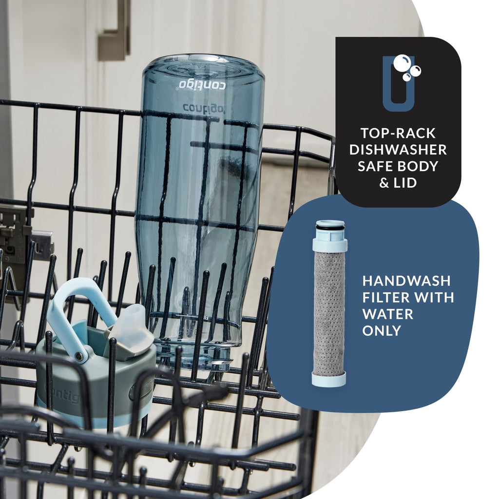Contigo Wells Plastic Filter Water Bottle with AUTOSPOUT Straw Lid, 32 oz., Dark Ice Edition-ZP1S