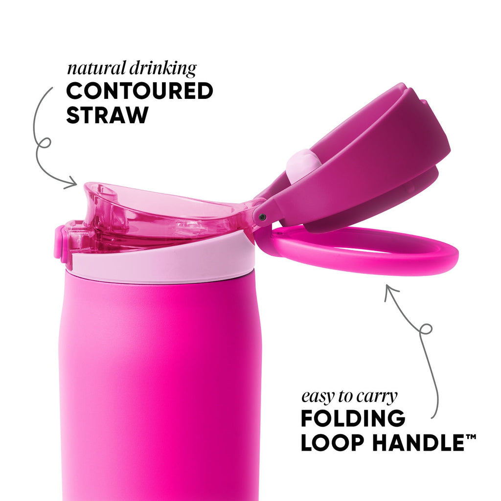 Simple Modern 24oz Mesa Loop Water Bottle with Covered Spout | Pink Champagne Edition-3YEE