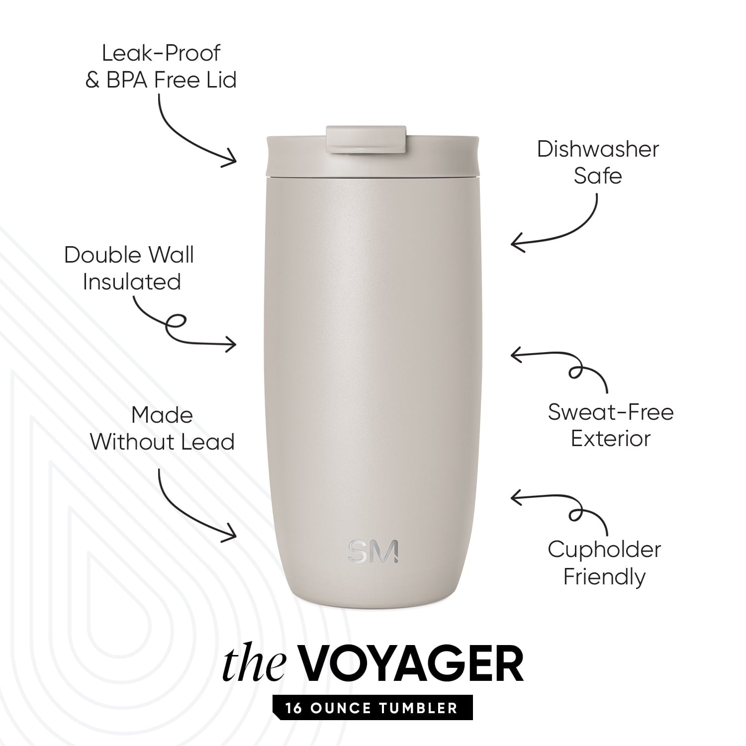 Simple Modern 16 fl oz Insulated Stainless Steel Voyager Coffee Tumbler with Insulated Flip Lid Edition-4KJ3