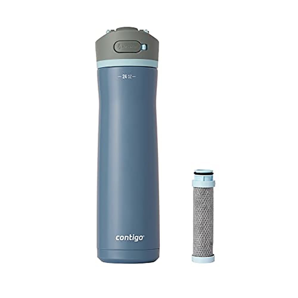 Contigo 24 oz. Wells Chill Stainless Steel Filter Bottle w/ Filters - Dark Ice Edition-NZRT