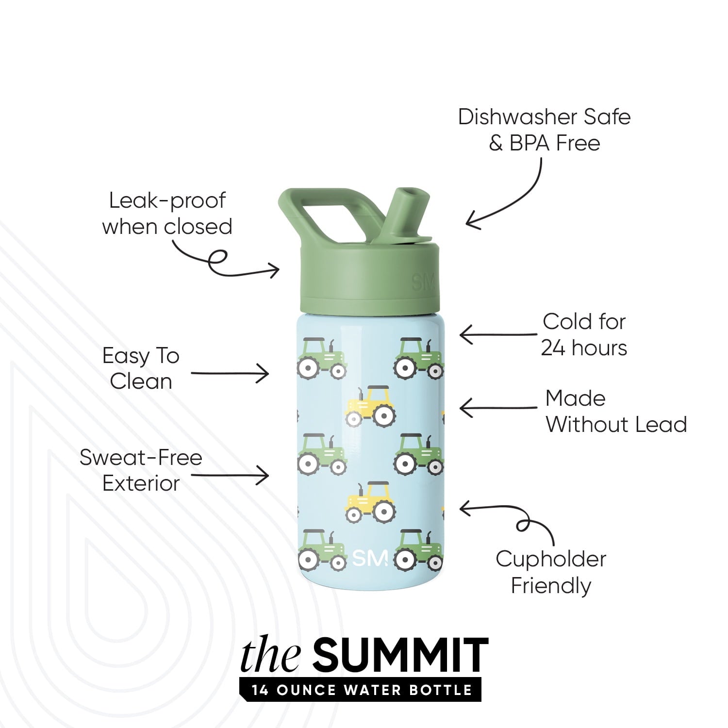 Simple Modern 14oz Summit Water Bottle with Straw Lid | Confetti Edition-DZ45