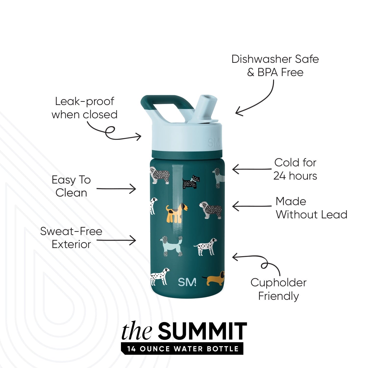 Simple Modern 14oz Summit Water Bottle with Straw Lid | Confetti Edition-DZ45