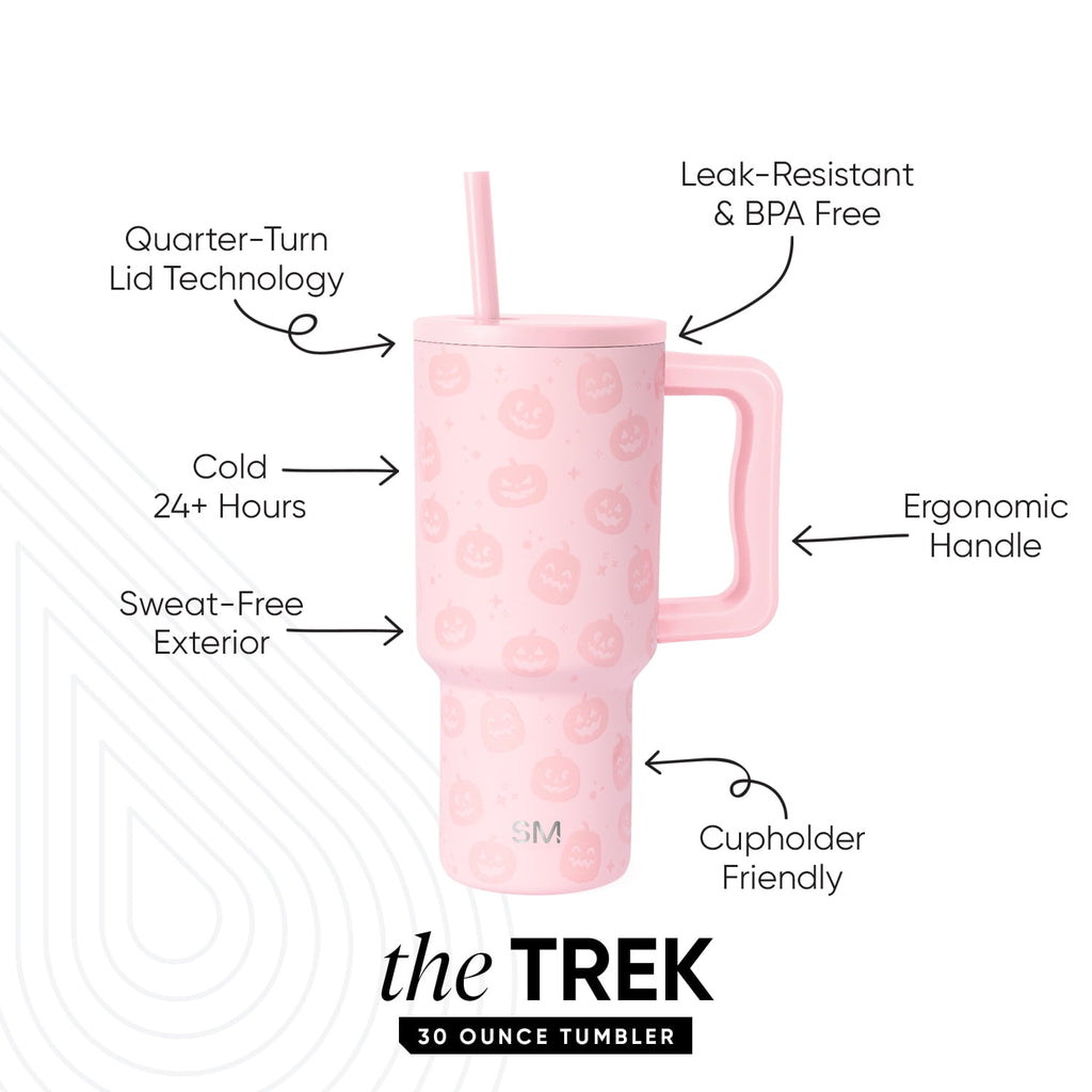 Simple Modern 30 fl oz Insulated Stainless Steel Trek Tumbler with Straw Lid | Seaglass Sage and Cream Checkmate Edition-16A6