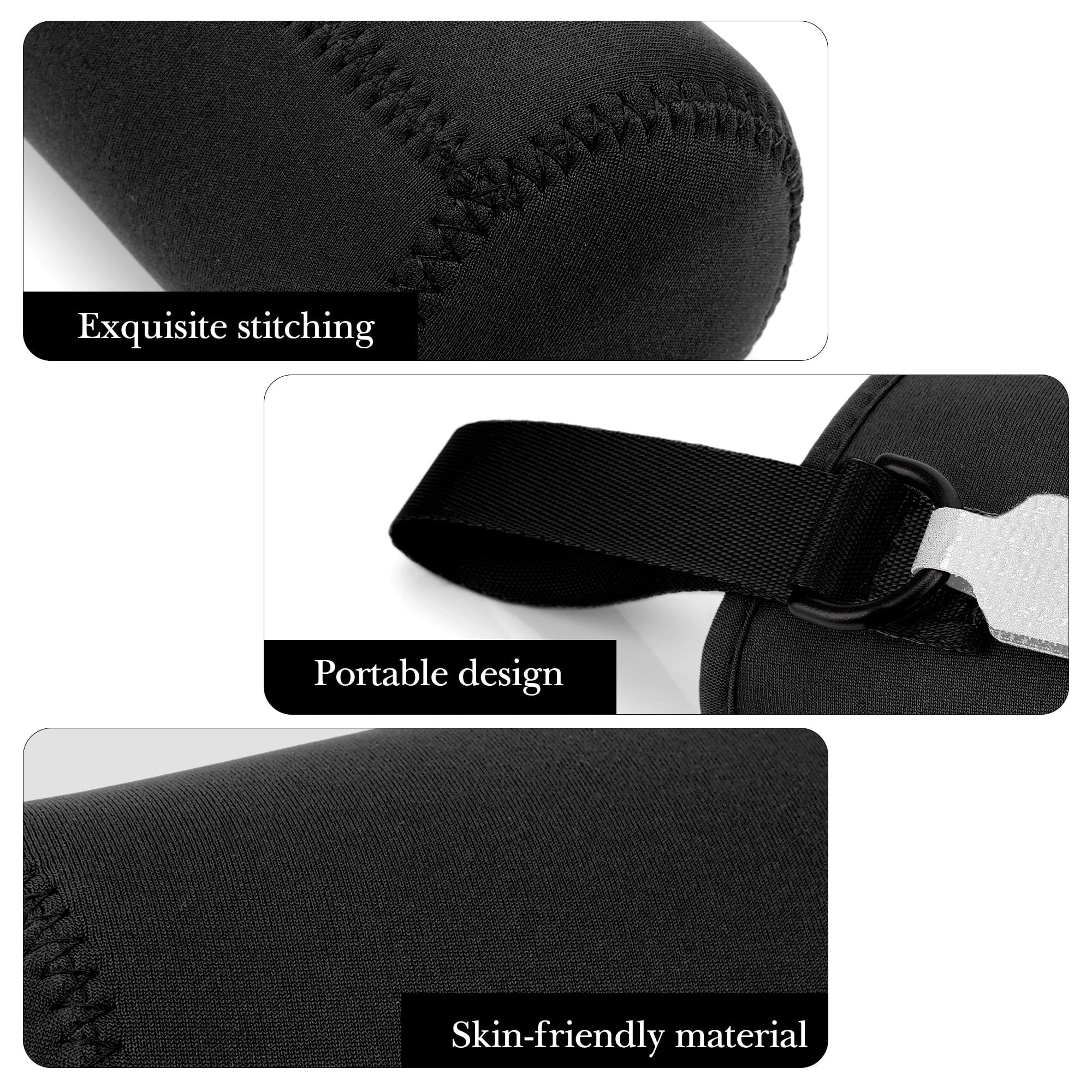 Linkidea Water Bottle Sleeve Compatible with CamelBak Eddy+ Tritan 14oz, Steel 12oz Kids Bottle, Waterbottle Holder Bag with Name Tag, Black Edition-OTL5