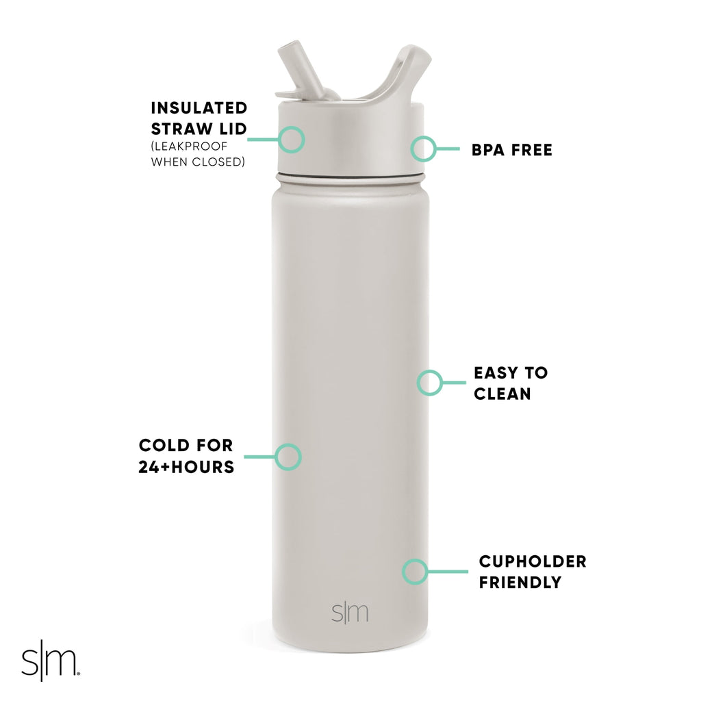 Simple Modern Summit Water Bottle Straw Lid Vacuum Insulated Stainless Steel Bottle | 22 fl oz Edition-VIUU