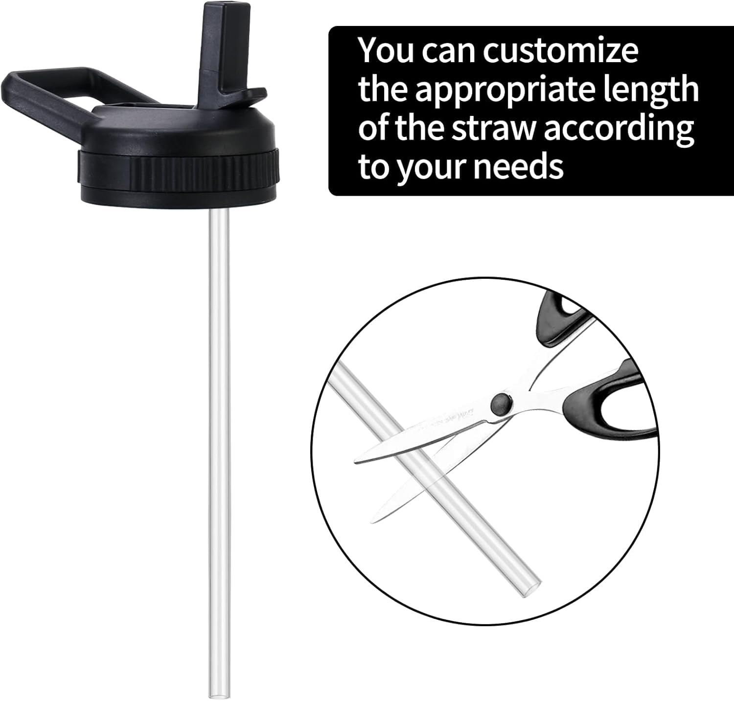 Straw Lid Compatible with Nalgene Water Bottles 32 OZ, BPA-Free Straws Lid with Handle for Nalgene Wide Mouth, Replacement Bottle Cap Accessories with 2 Straws and 1 Straw Brush Edition-4IHD