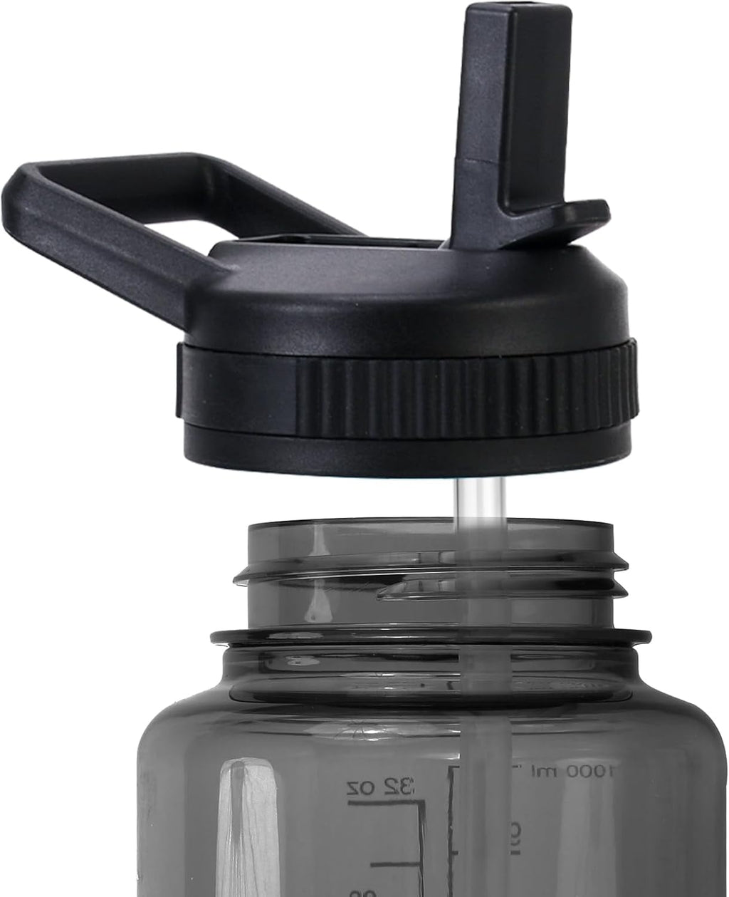 Straw Lid Compatible with Nalgene Water Bottles 32 OZ, BPA-Free Straws Lid with Handle for Nalgene Wide Mouth, Replacement Bottle Cap Accessories with 2 Straws and 1 Straw Brush Edition-4IHD