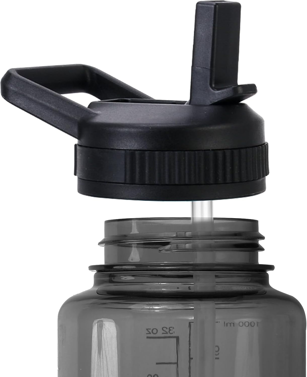 Straw Lid Compatible with Nalgene Water Bottles 32 OZ, BPA-Free Straws Lid with Handle for Nalgene Wide Mouth, Replacement Bottle Cap Accessories with 2 Straws and 1 Straw Brush Edition-4IHD